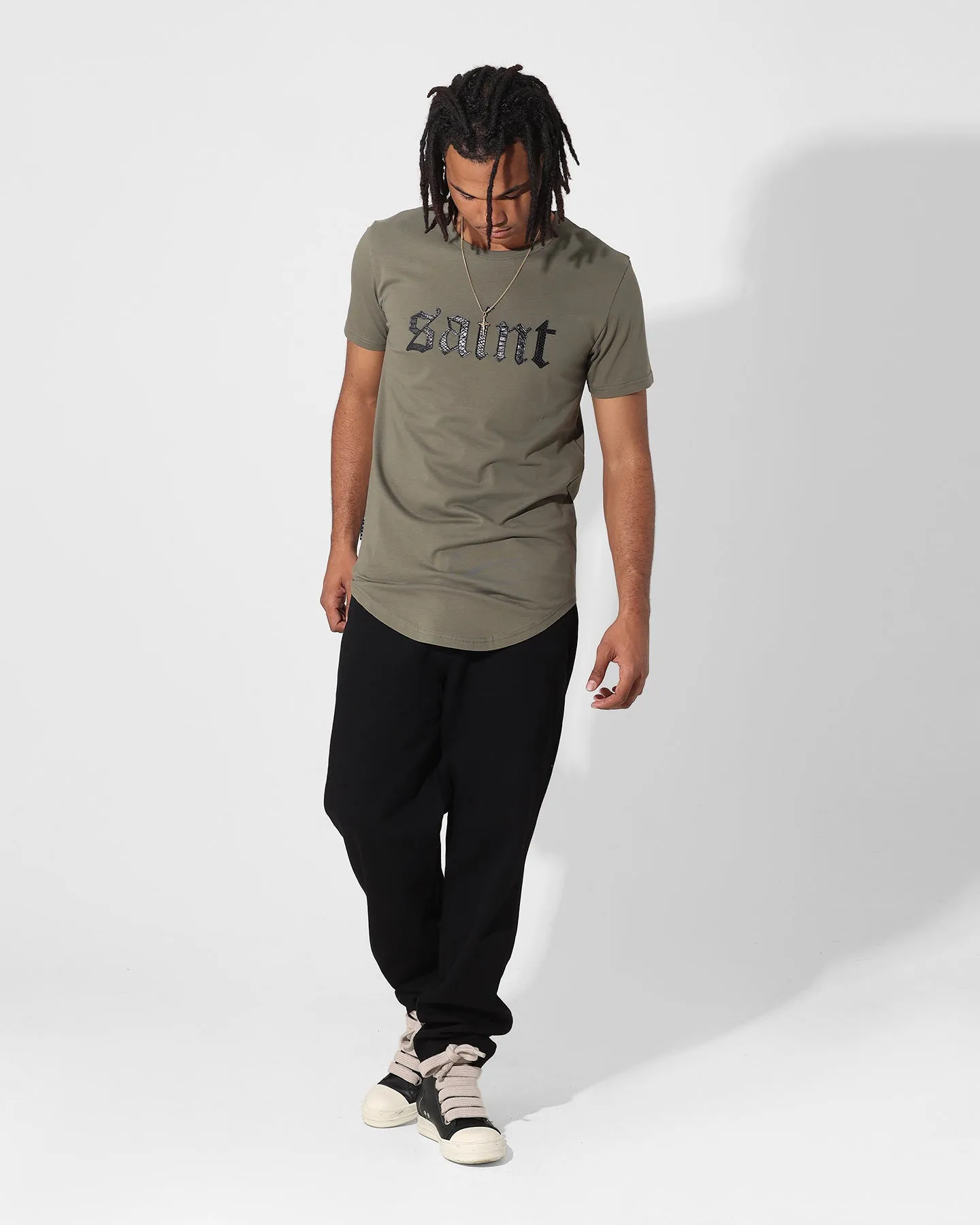 Saint Morta Cambronne Snake El Duplo T-Shirt Khaki Green Stylish Essential Fit For All