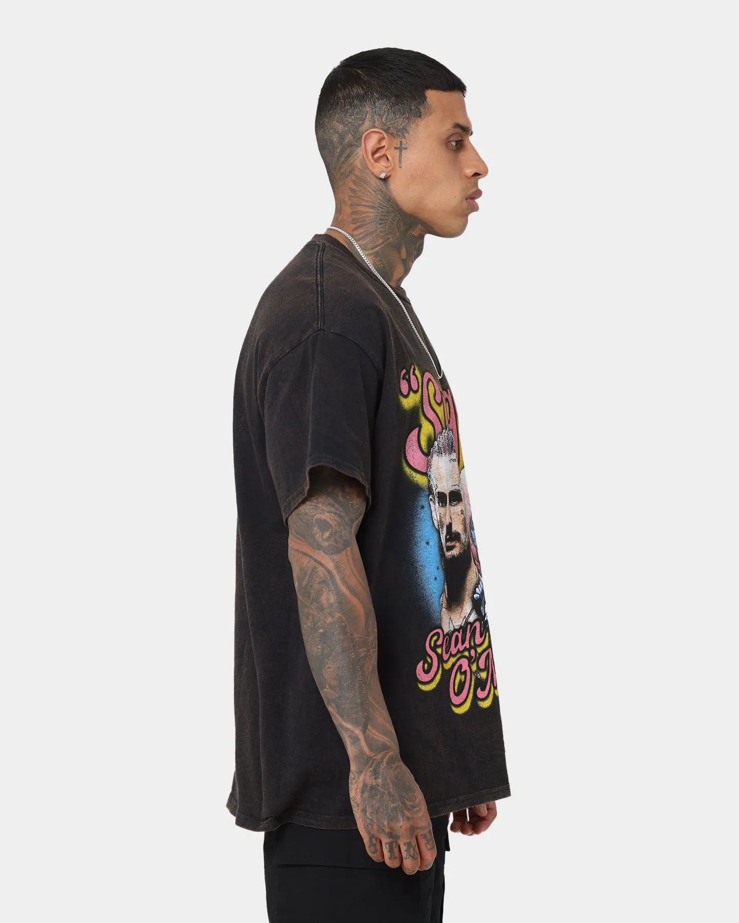UFC By Goat Crew Sugar Sean Vintage T-Shirt Black Wash Light Wear Recycled Material