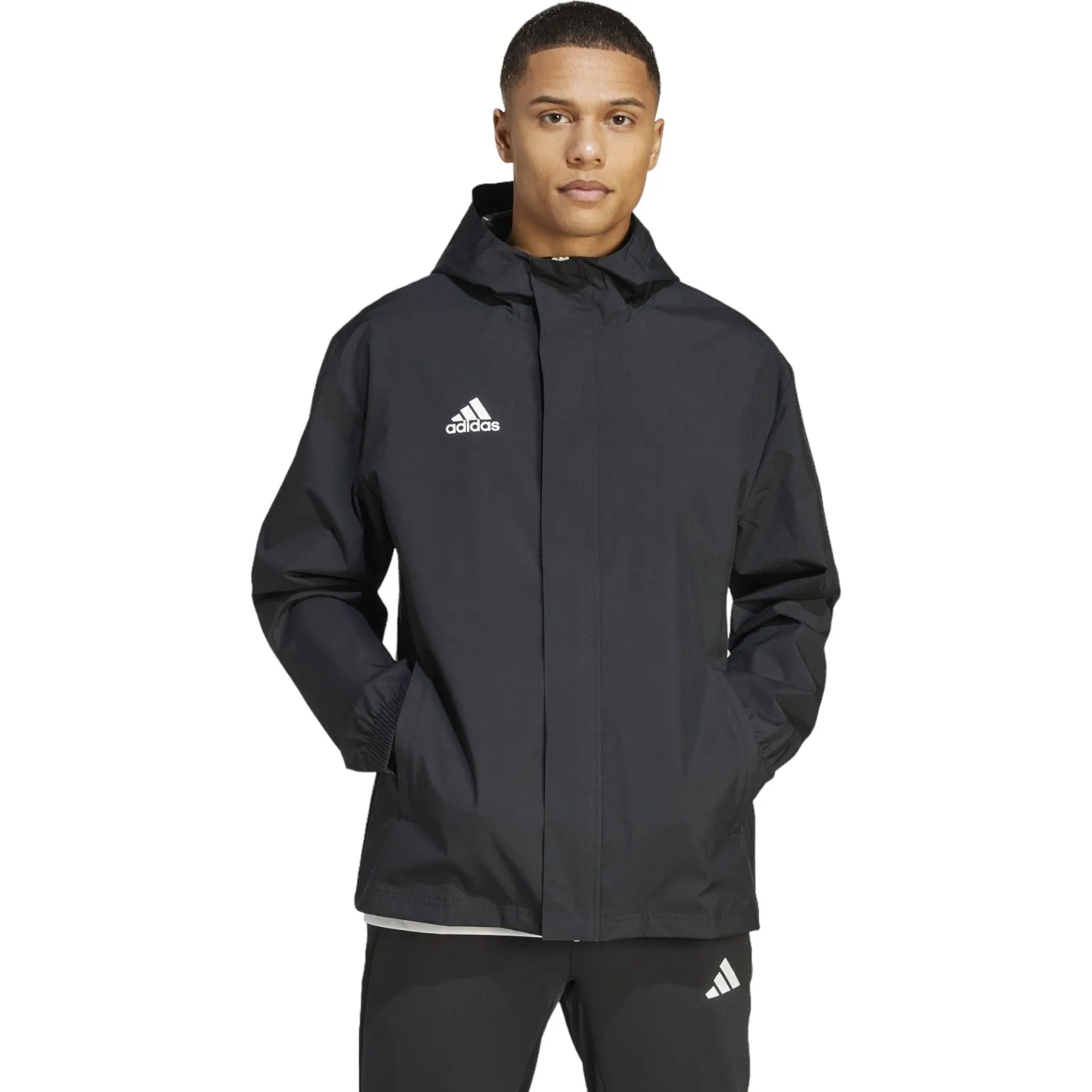 rainy weather adidas Entrada 2022/23 Mens?All-Weather Full Zip Hooded Jacket