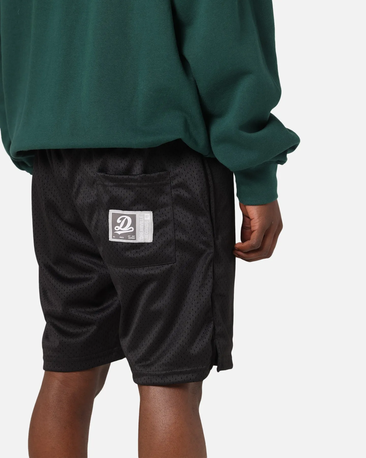 Floral Print semi-formal look Dreamville Records Mesh Shorts Black Mesh