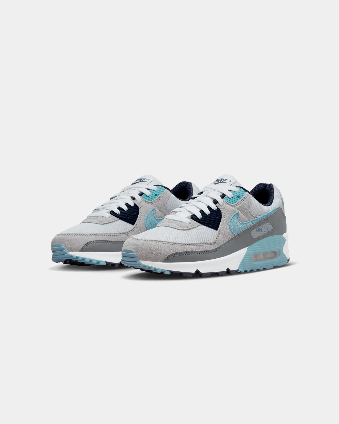 Free Pace Nike Air Max 90 Pure Platinum/Worn Blue-Obsidian