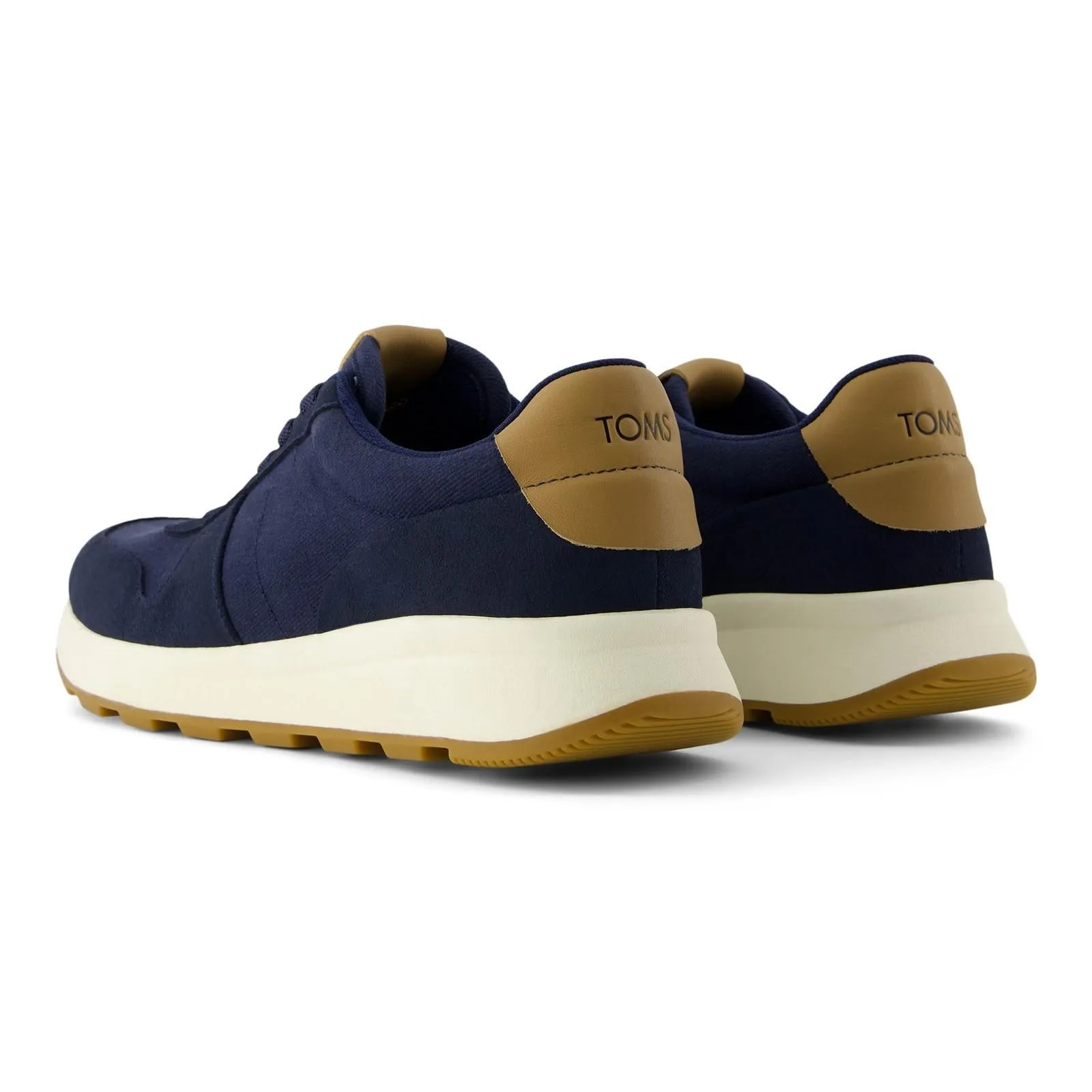 TOMS Mens TRVL LITE Retro Trainer Navy Reinforced Heel Stabilizer Secure Fit Lacing System
