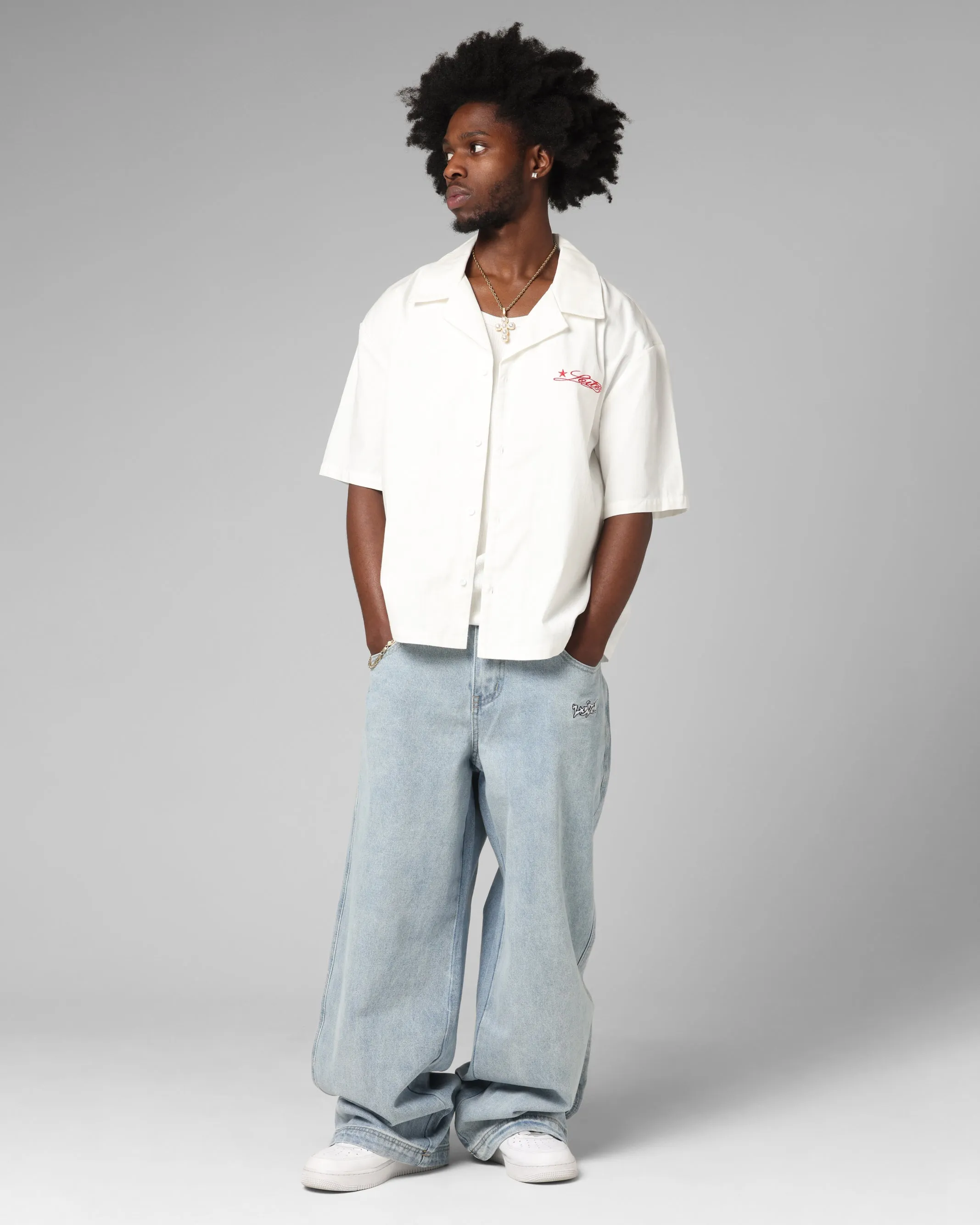 Loiter Star Born Jeans Washed Blue Mesh Comfort