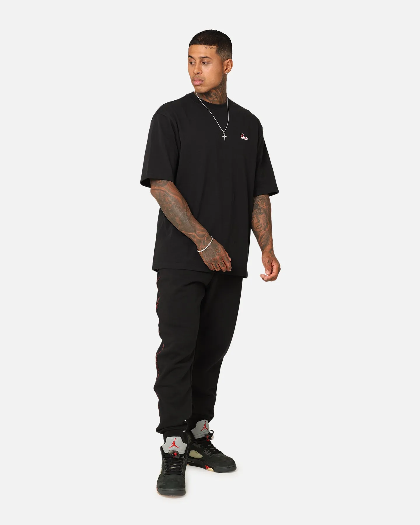 Jordan Brand Sneaker Patch Crew T-Shirt Black Practical Comfort