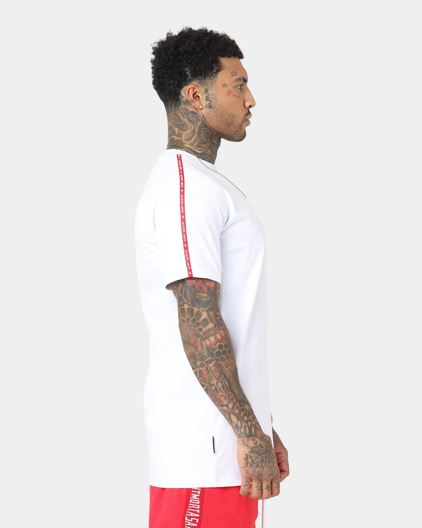 Saint Morta Rev Lafayette T-Shirt White/Red Printed design Casual Chic Look