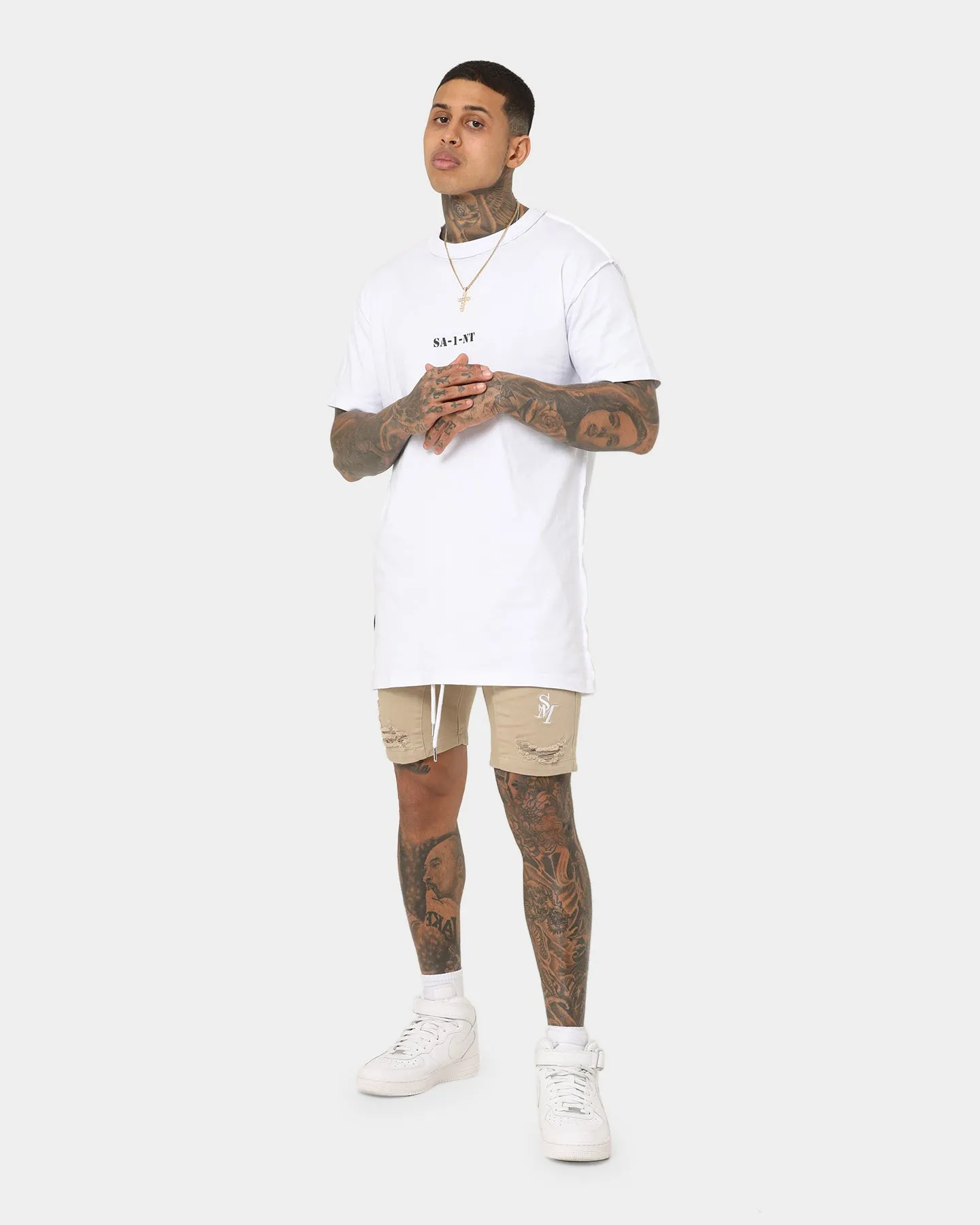 Abrasion Dispersing Weave Sporty Casual Saint Morta Annex Denim Shorts Stone