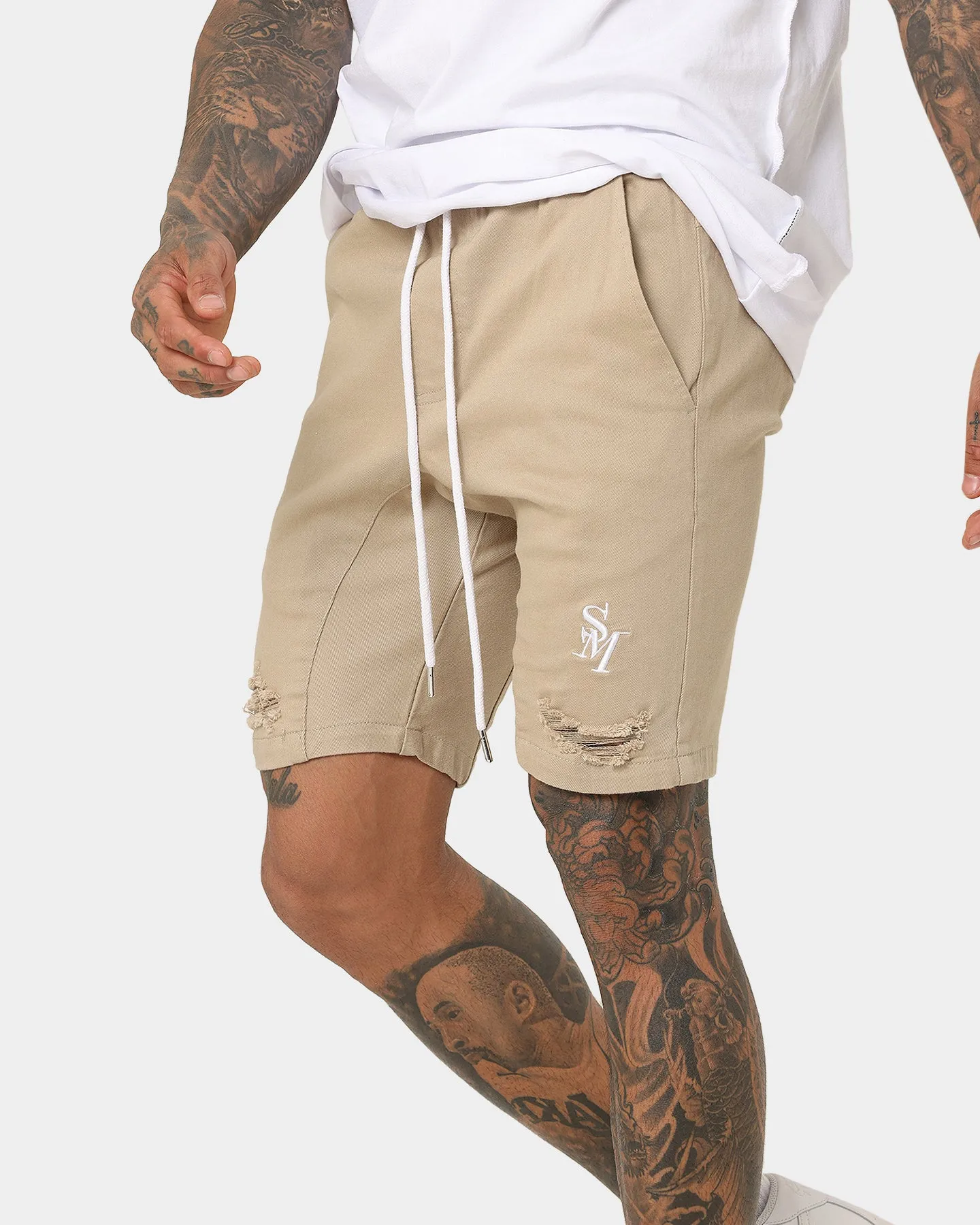 Non Slip Inner Grip adventure apparel Saint Morta Annex Denim Shorts Stone