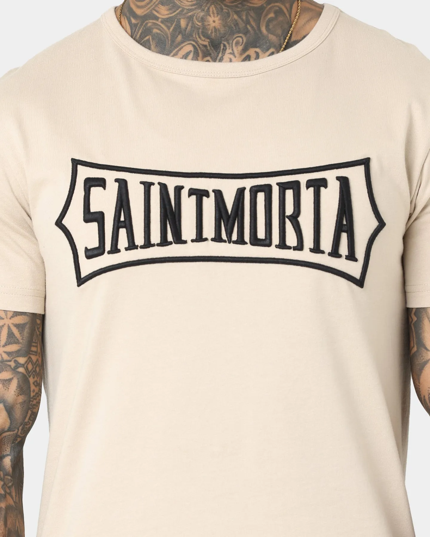 Versatile Layering Piece Saint Morta Ceremony El Duplo T-Shirt Stone