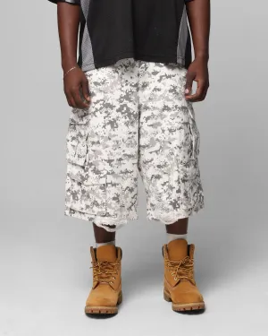 Organic Cotton Blend Loiter Collateral Cargo Shorts Digi Snow Camo