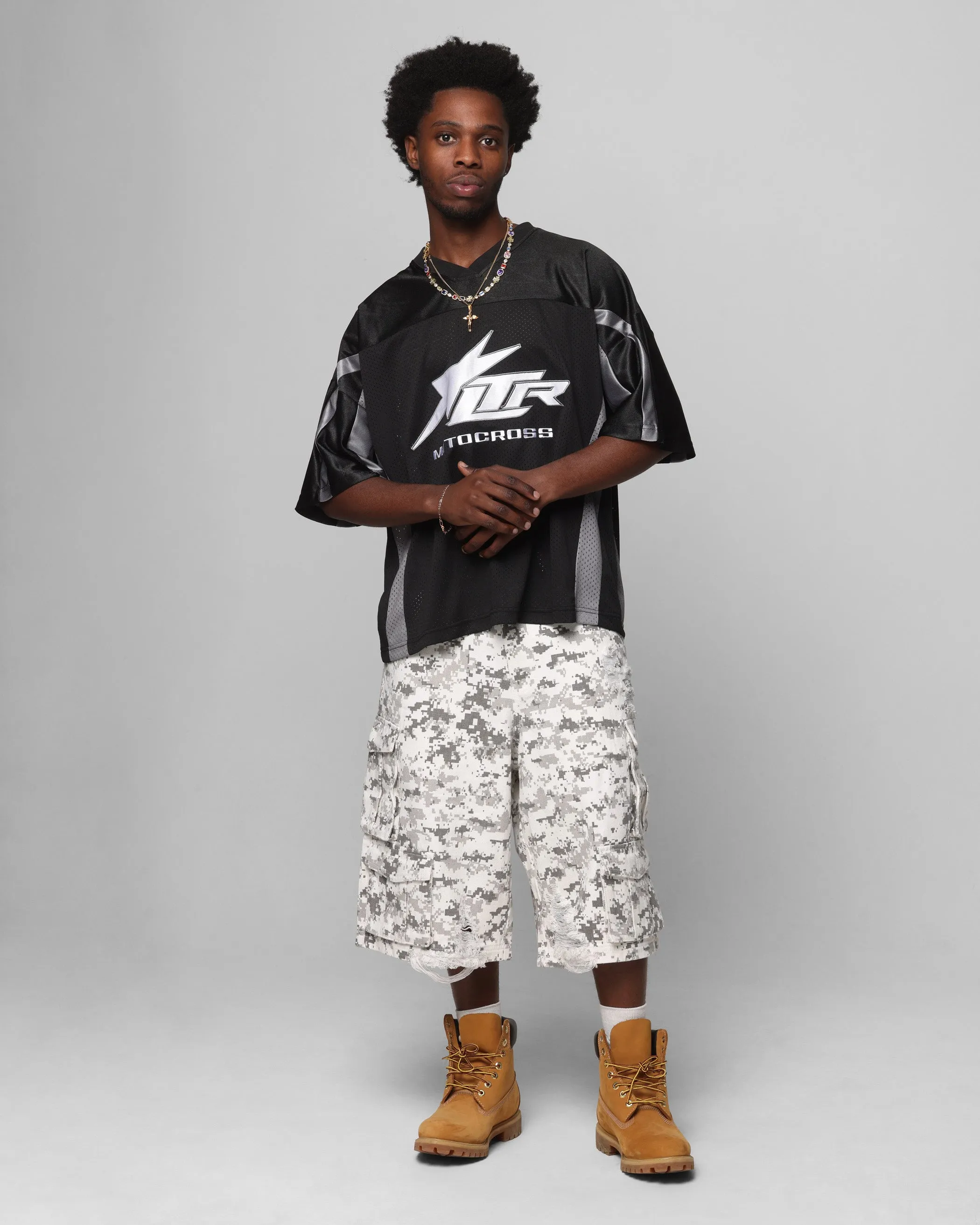 Loiter Collateral Cargo Shorts Digi Snow Camo Soft Texture