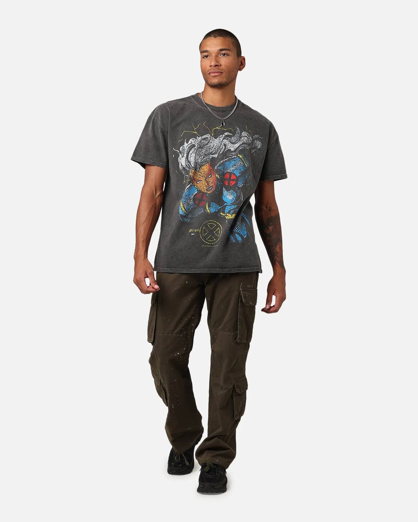 Elderly Comfort Active Fashion Marvel X-Men Storm Heavyweight T-Shirt Black Wash