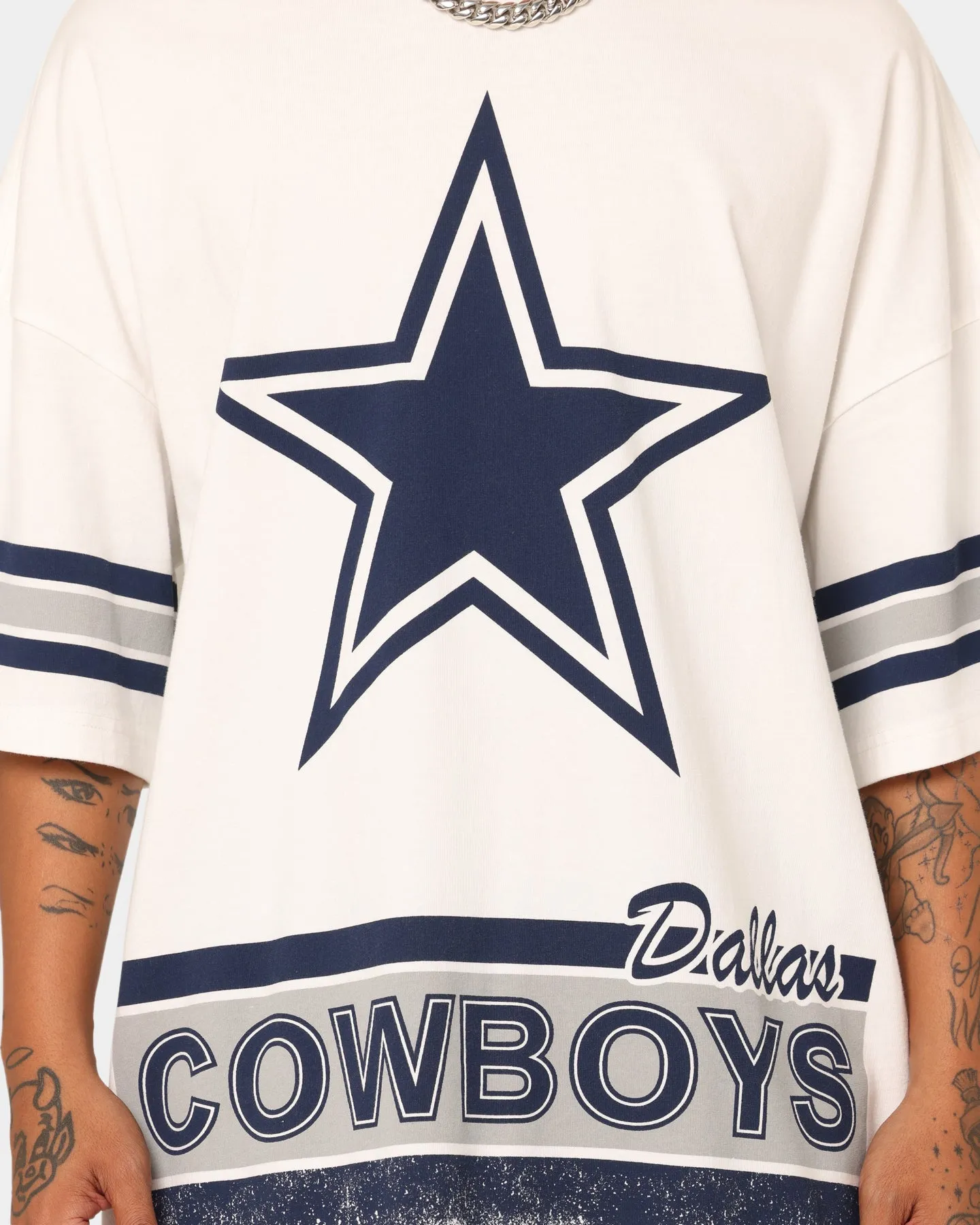 Summer Casual BiodegradableMaterial Mitchell & Ness Dallas Cowboys Conference T-Shirt Vintage White