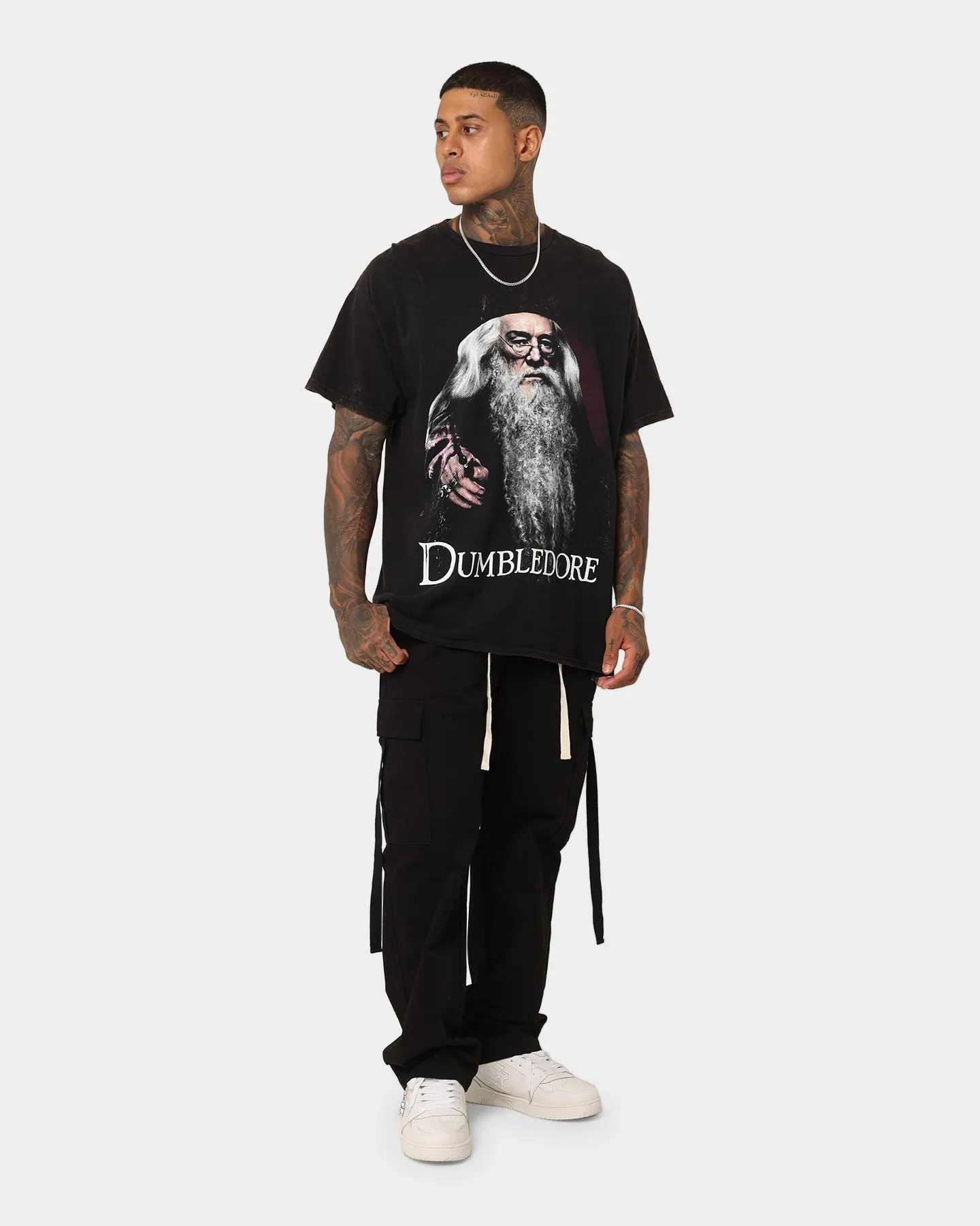Fashion Forward American Thrift X Harry Potter Dumbledore Vintage T-Shirt Black Wash