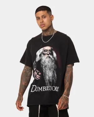 Non Iron Fabric American Thrift X Harry Potter Dumbledore Vintage T-Shirt Black Wash