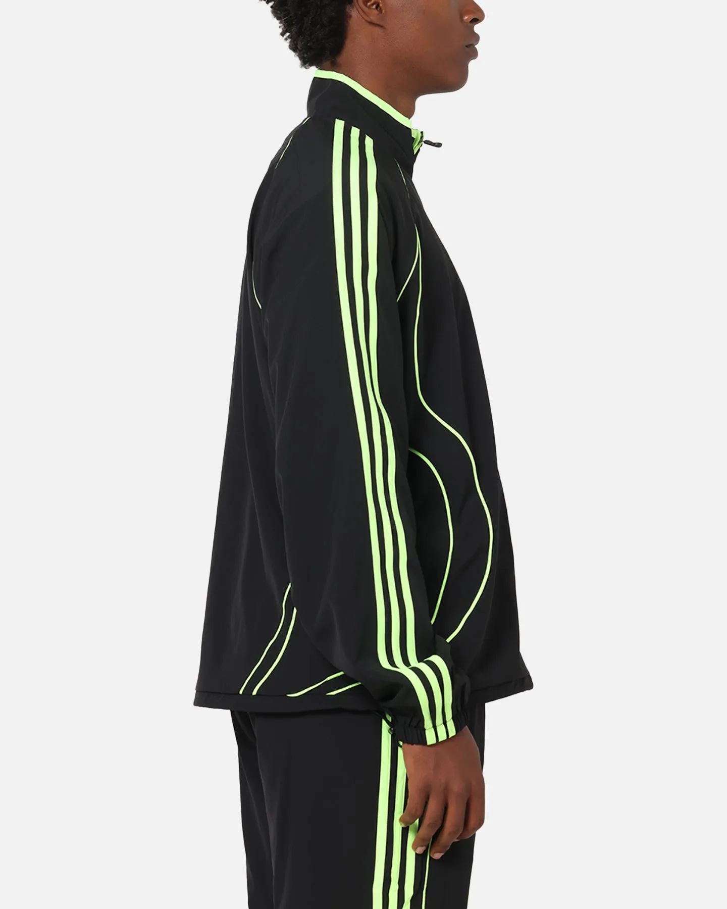 Adidas Teamgeist Adicolor Track Jacket Black/Green Adjustable Drawstrings Triumph