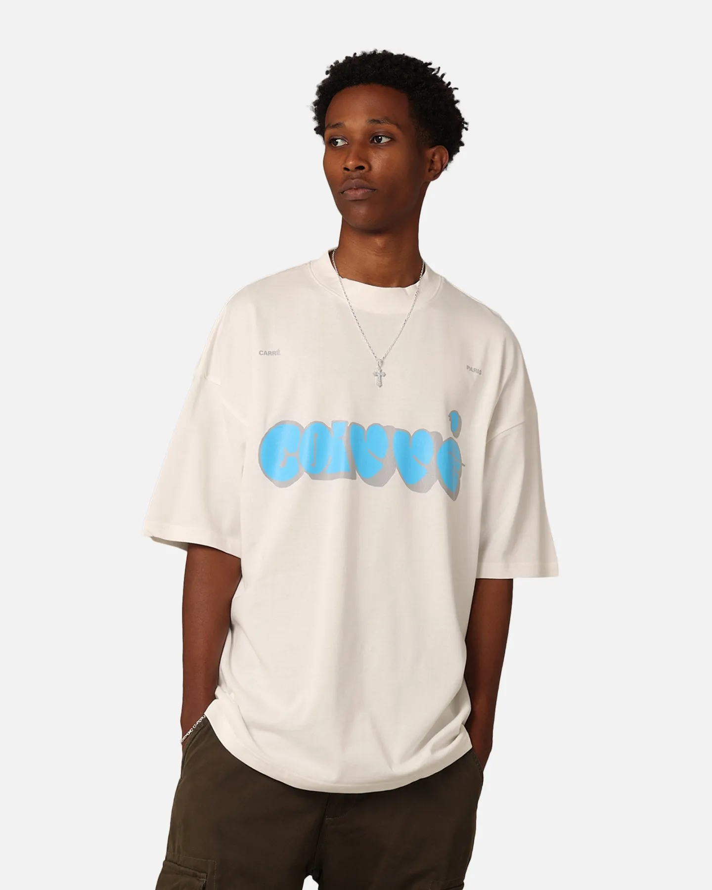 Carre Experienced Mock Oversized T-Shirt Off White TemperatureControl Fabric Seamless Edging