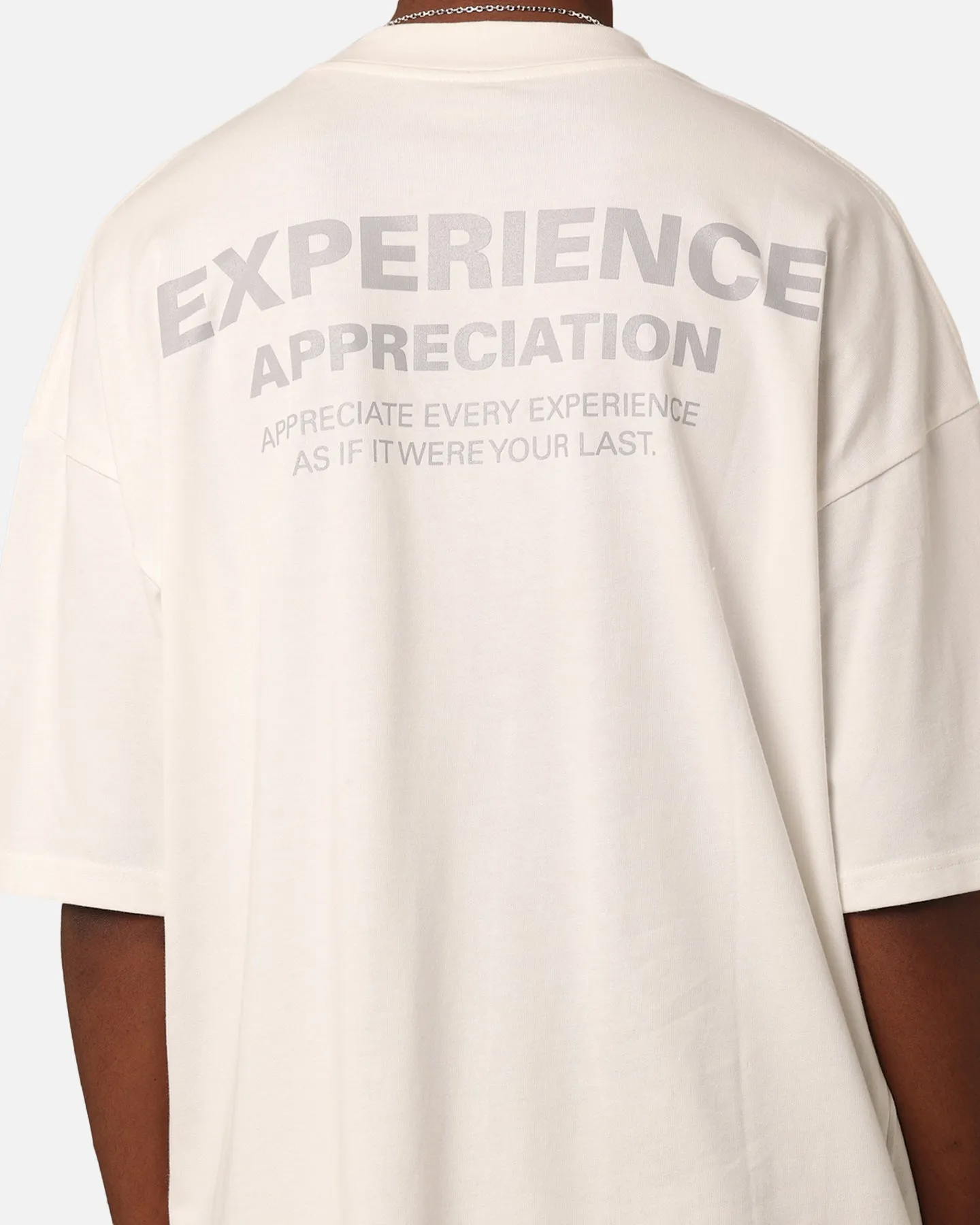 Quality Fabric Curved Hemline Carre Experienced Mock Oversized T-Shirt Off White