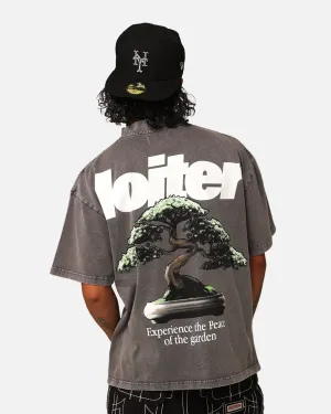 baby shower MultiPly Fabric Loiter Bonsai T-Shirt Charcoal