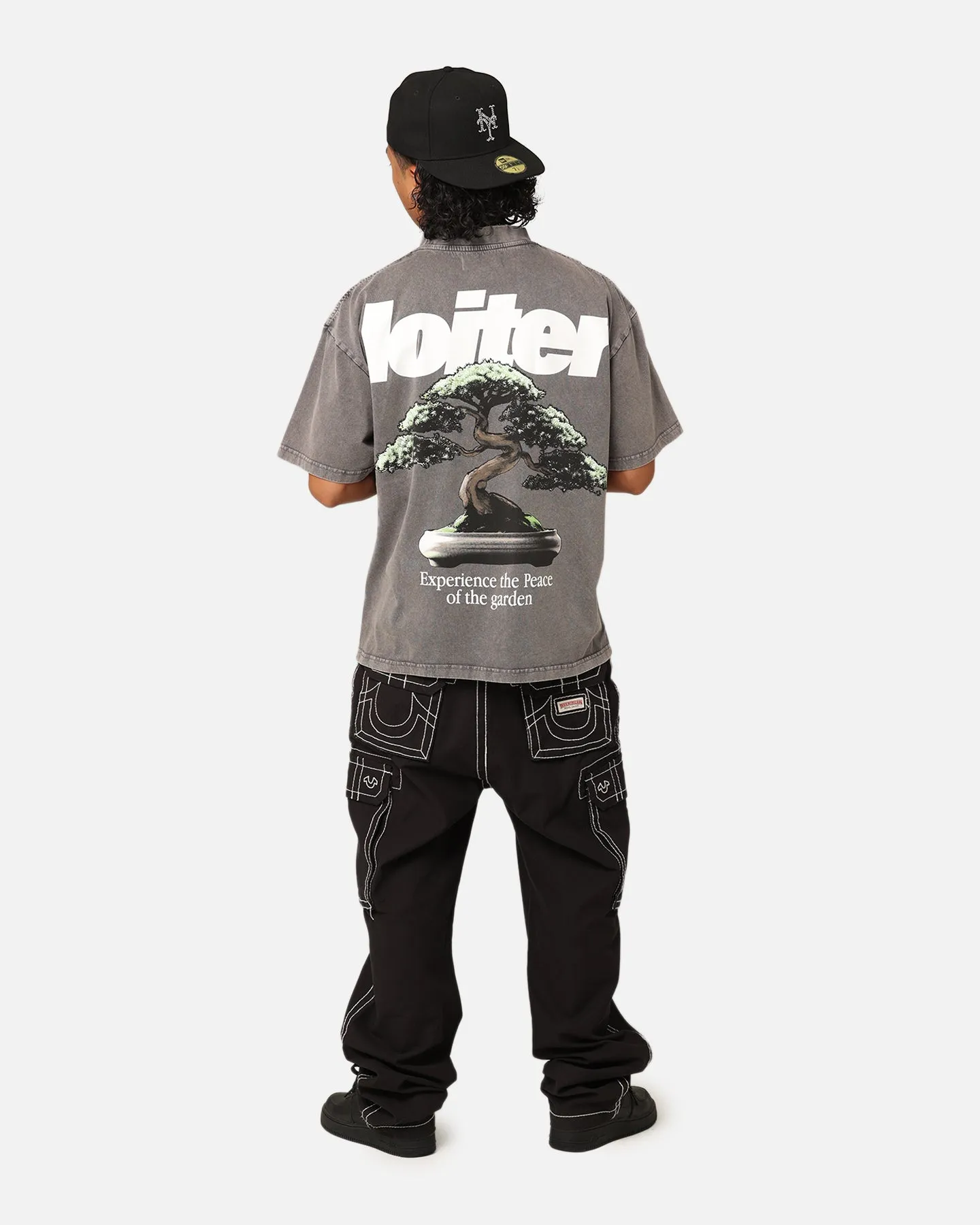 crew neck Loiter Bonsai T-Shirt Charcoal