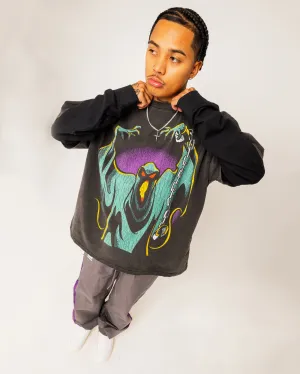 Goat Crew X Cartoon Network Green Ghost Heavyweight Vintage T-Shirt Black Wash High-Quality Cotton Fashion Layer