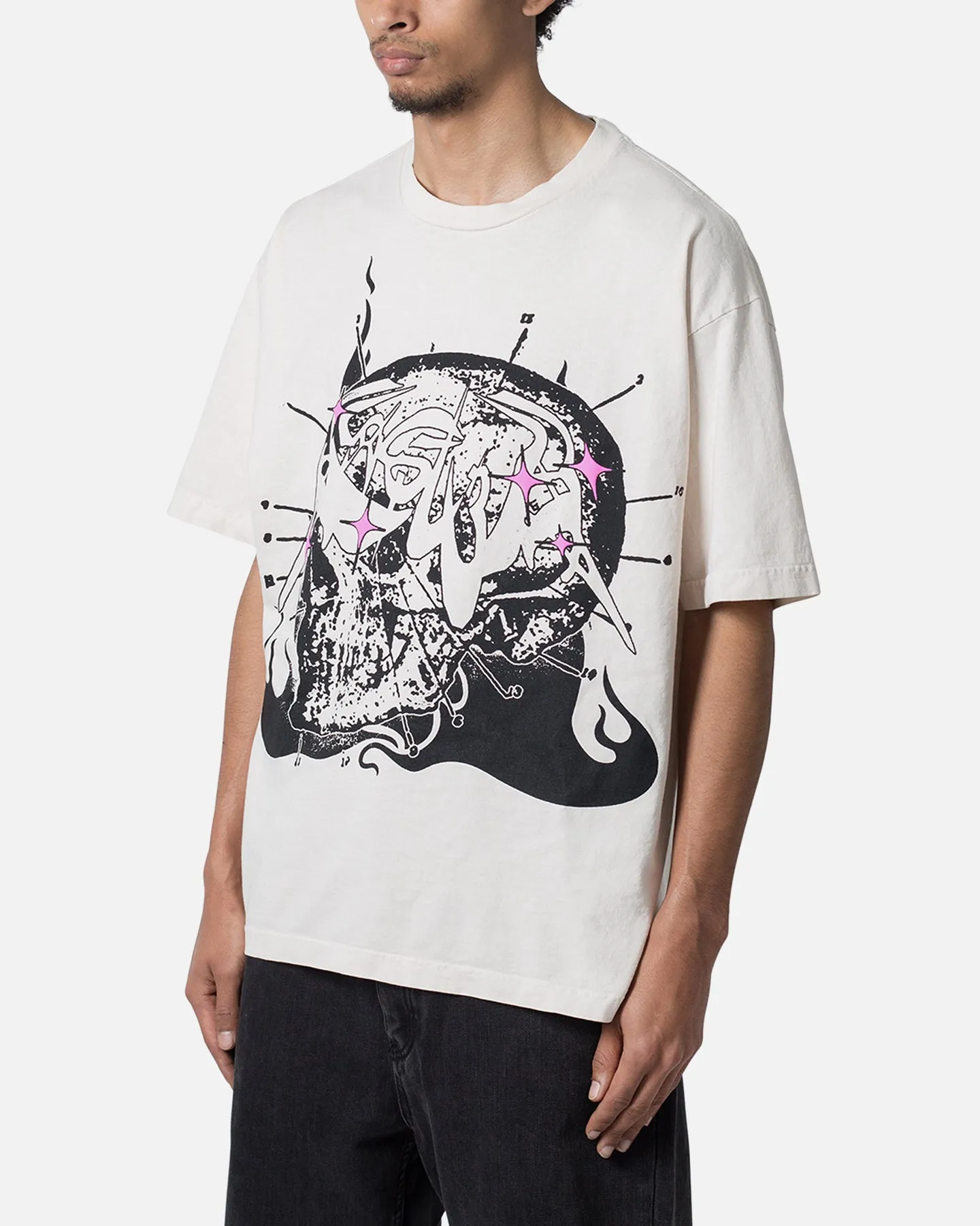 Durable Colorfast Finish MNML Stars Align T-Shirt Off White
