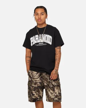 Rats Get Fat Paranoid T-Shirt Black Vintage Wash Effect