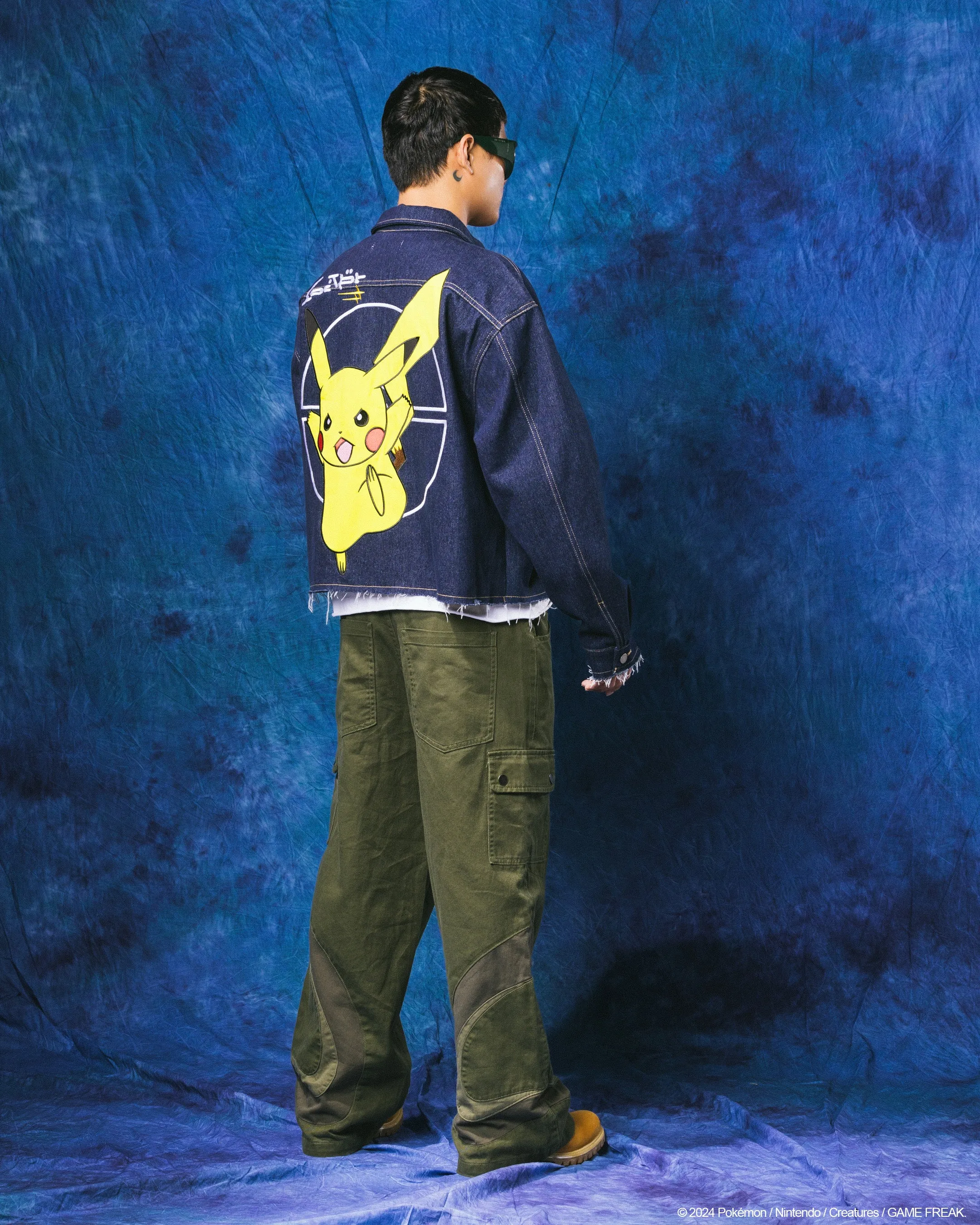 WeightDispersing Padding Pok??mon By Loiter Pikachu Denim Jacket Indigo