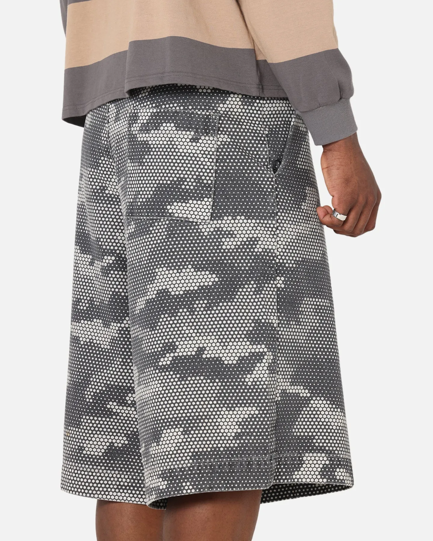 Mid Rise XXIII Wide Leg Denim Shorts Digi Camo