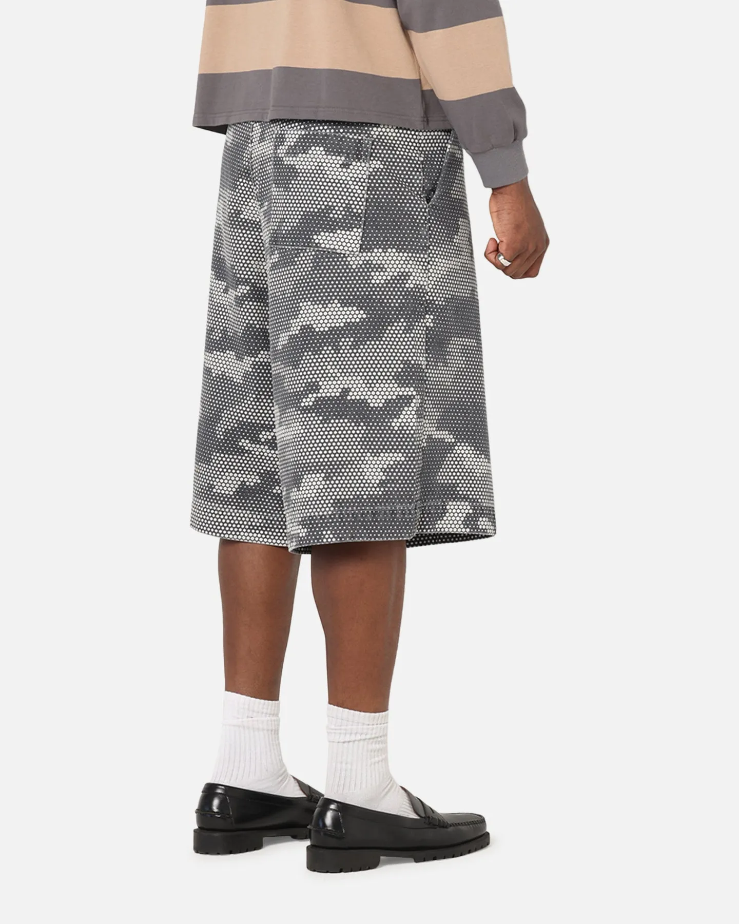 XXIII Wide Leg Denim Shorts Digi Camo Layer-Friendly Fit