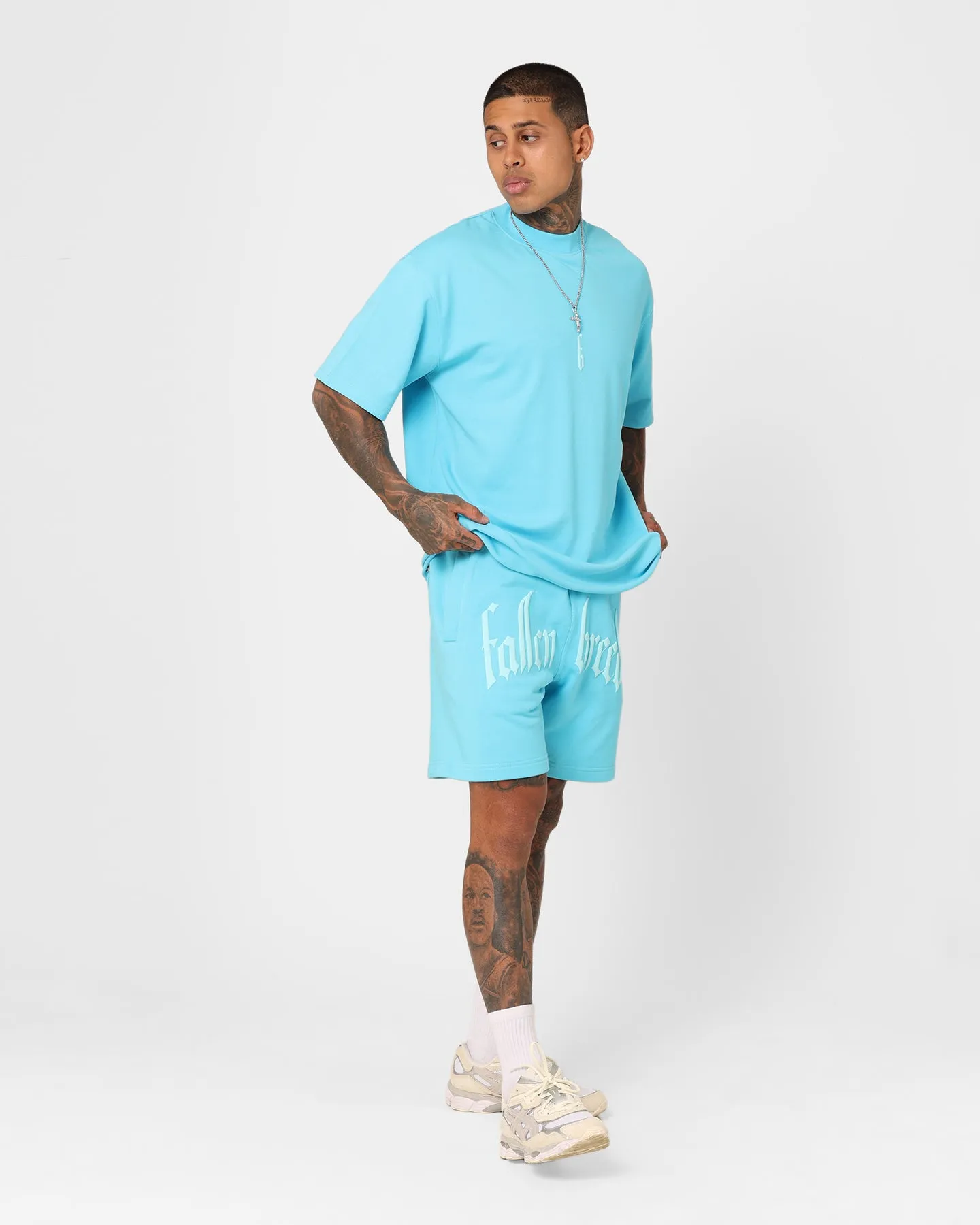 Easy Care Fabric Fallen Breed Monogram T-Shirt Aqua