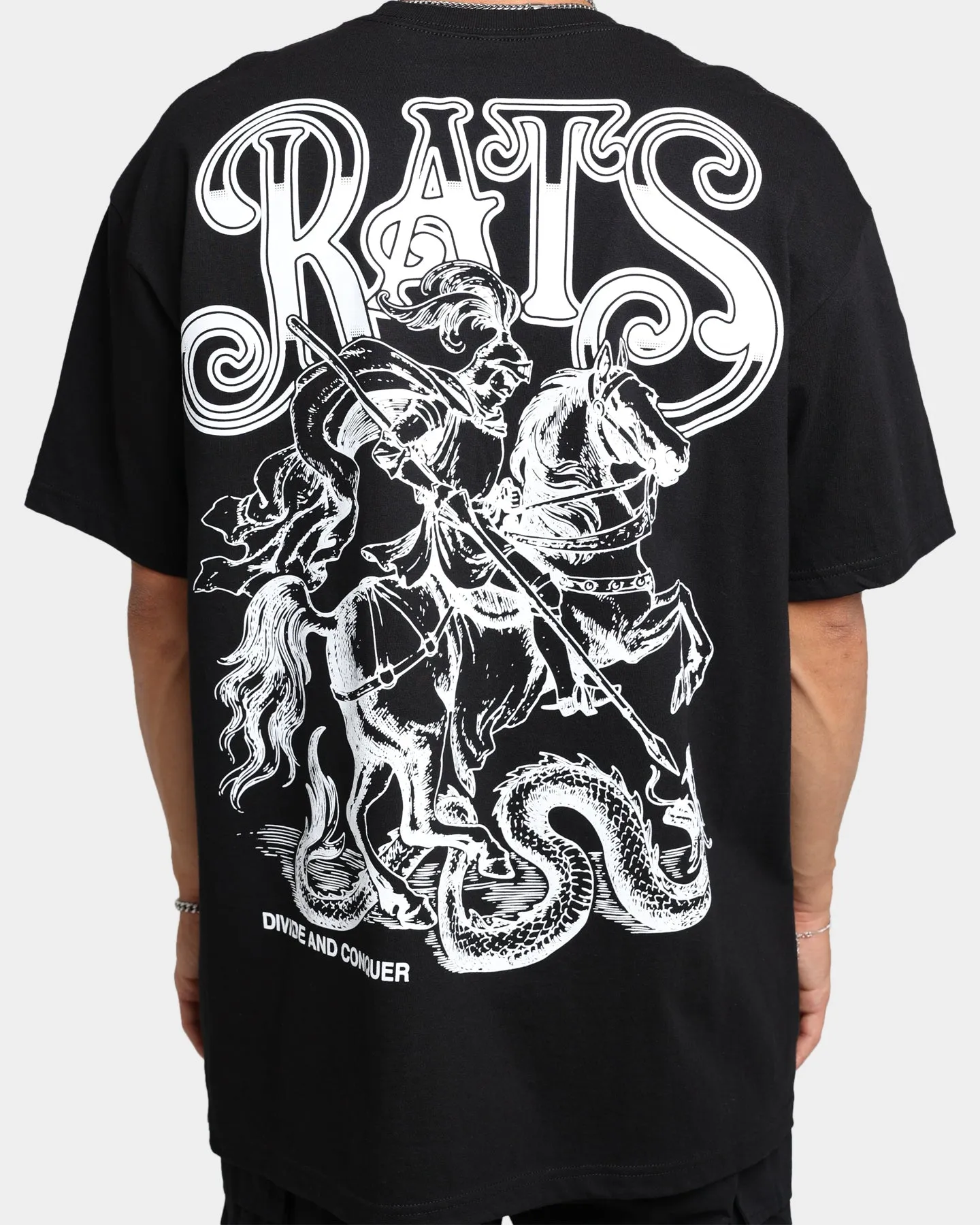 Rats Get Fat Divide And Conquer T-Shirt Black Weekend Ready Modern and Soft