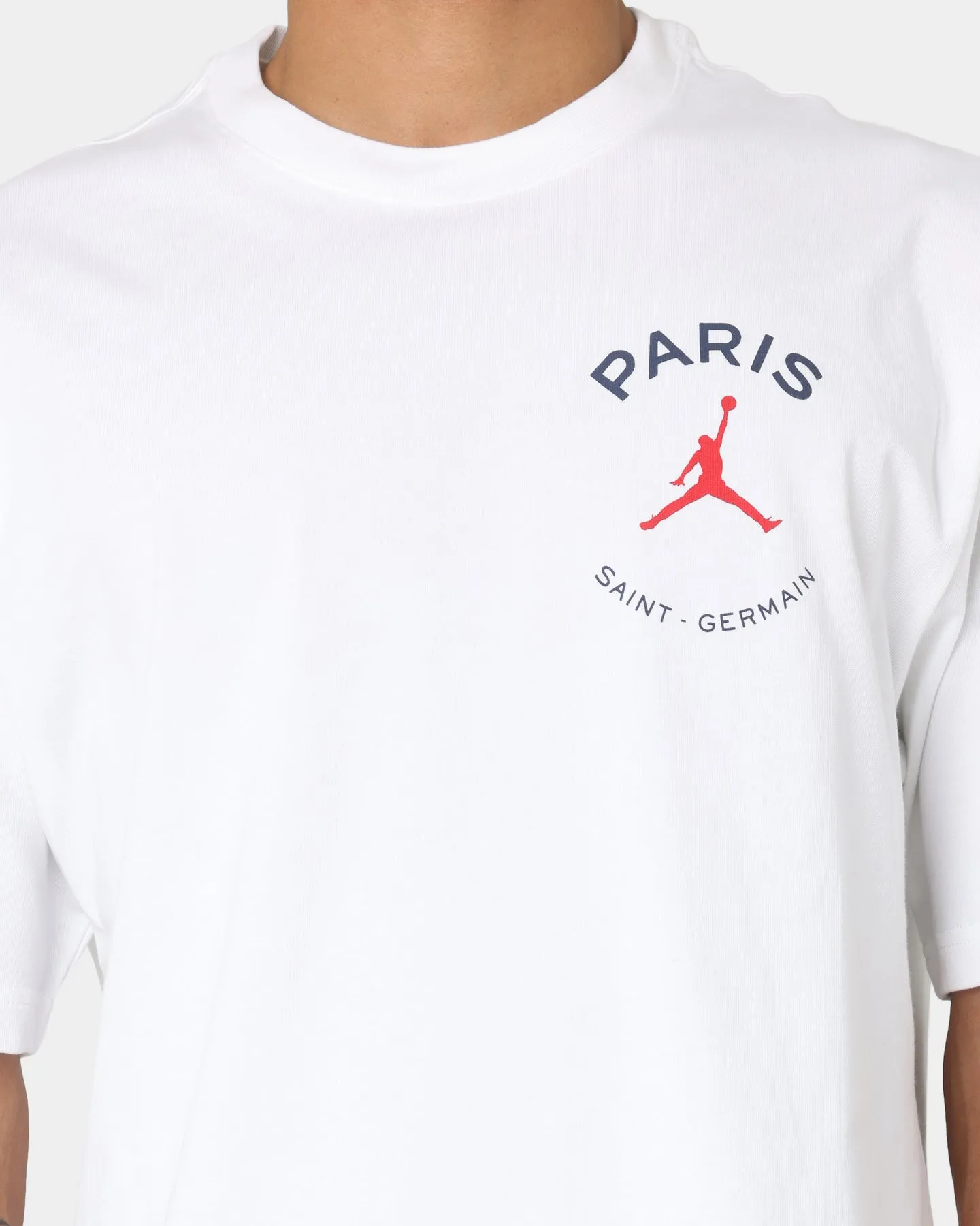 Jordan X Paris Saint-Germain Logo T-Shirt White Heathered Texture