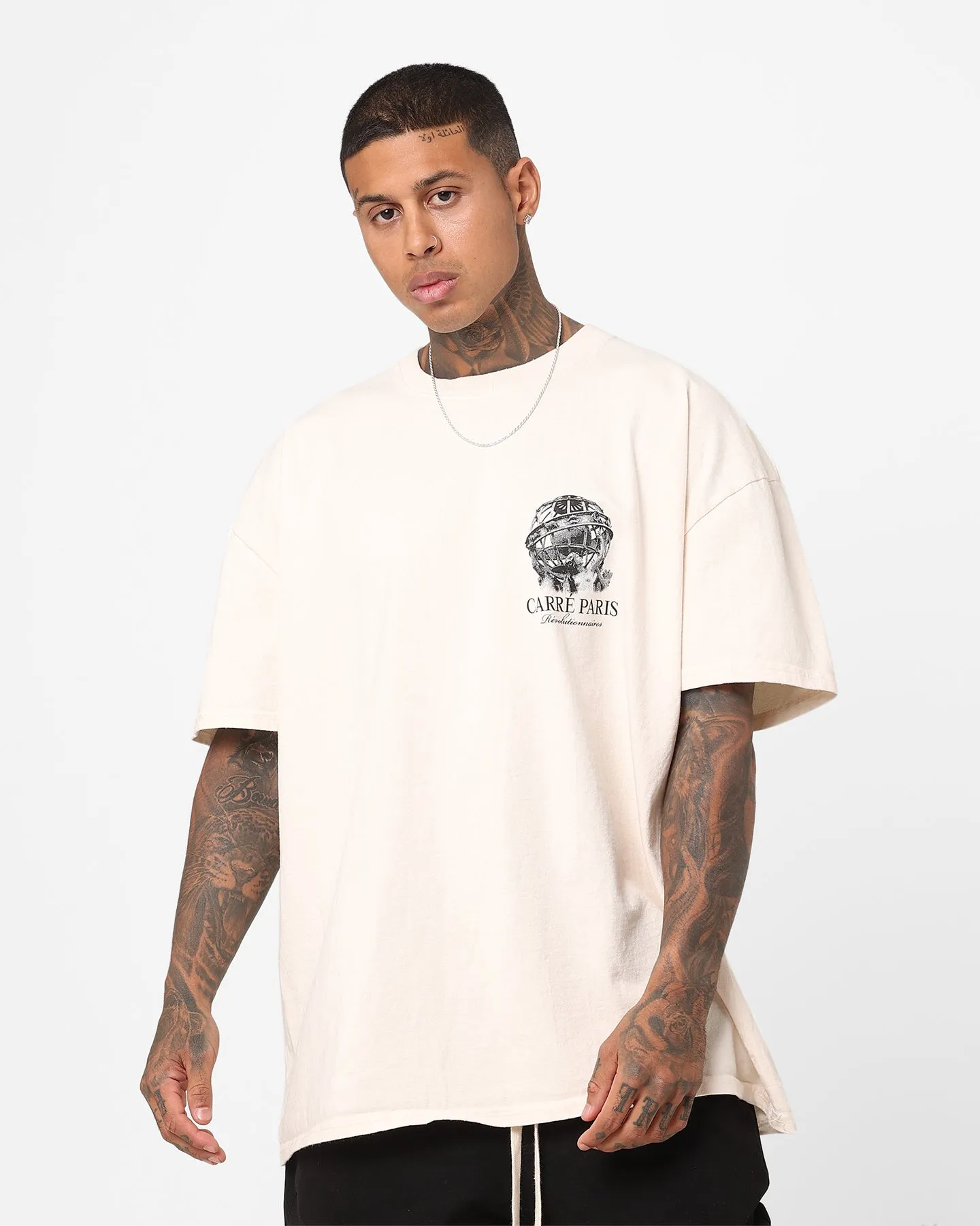 Soft Touch Fabric Carre Globalist Box T-Shirt Off White