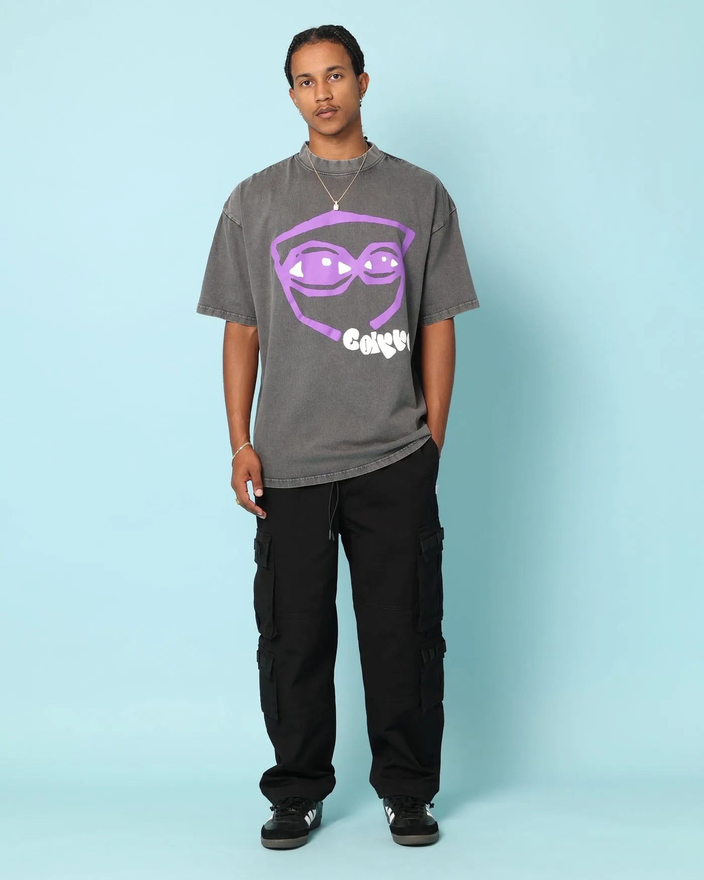 Smart Fit soft fit Carre Tired Eyes T-Shirt Washed Charcoal