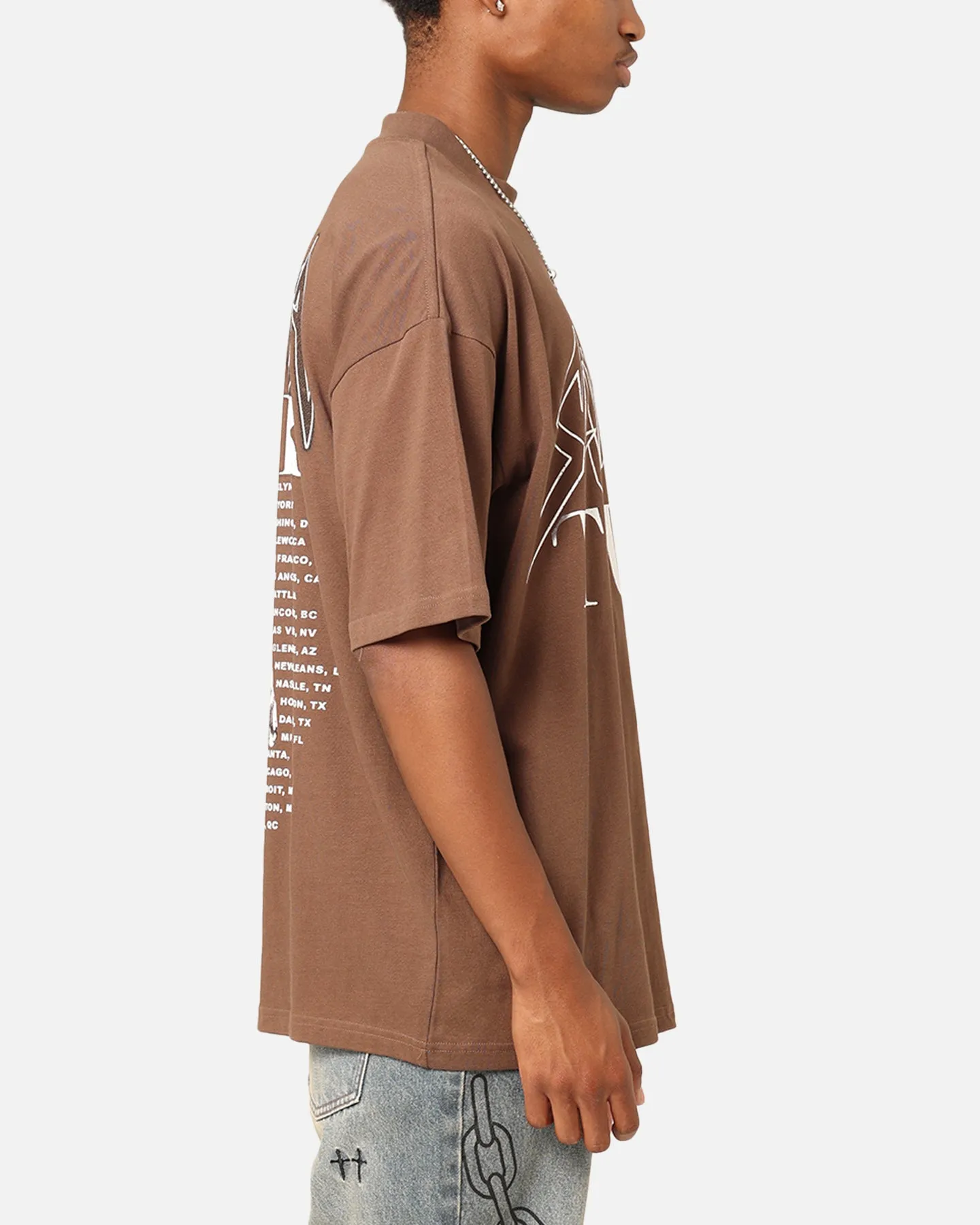 Saint Morta Tour Mock T-Shirt Brown Camping attire Basic Wear