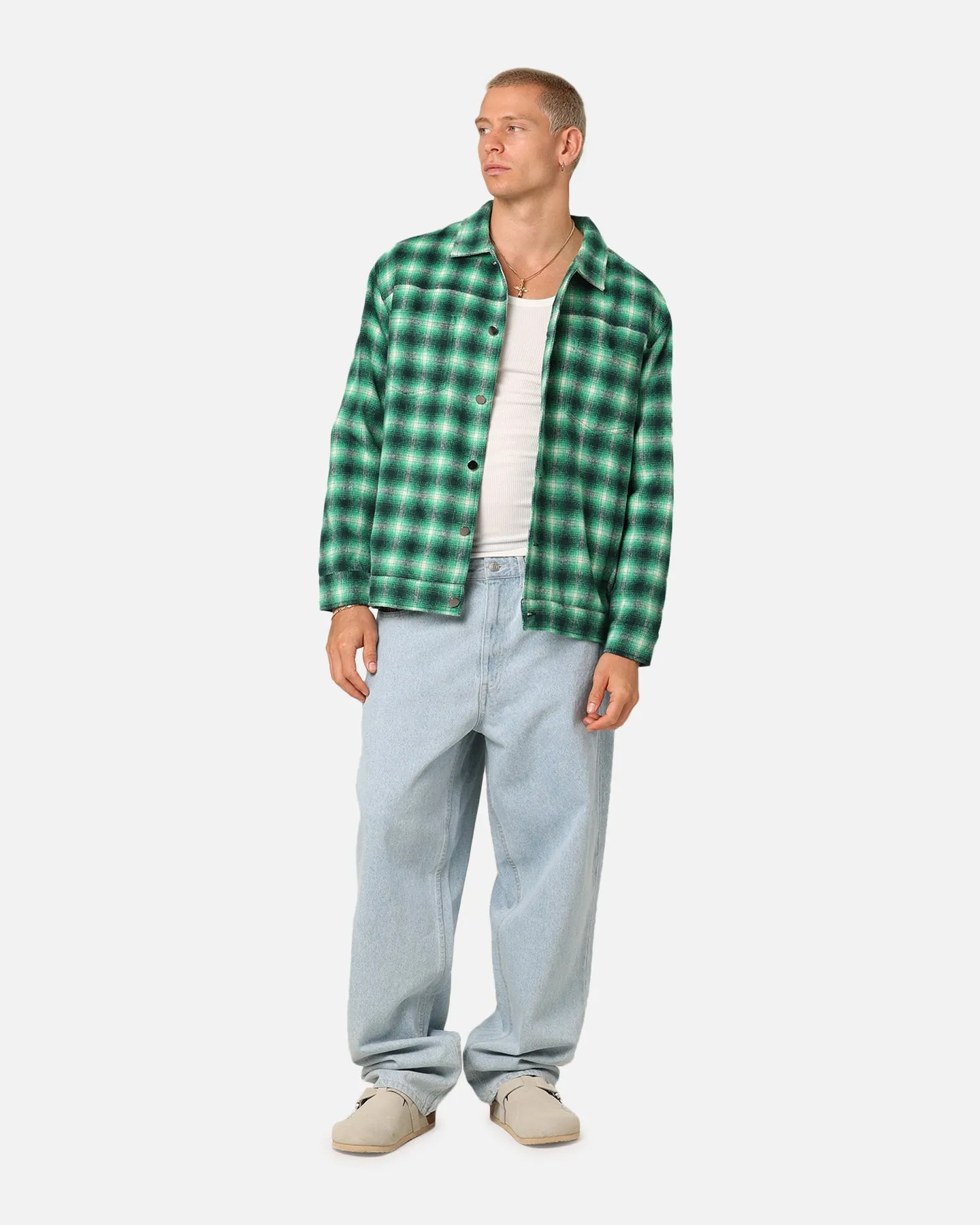 Defend XXIII Darby Plaid Shacket Green/Black