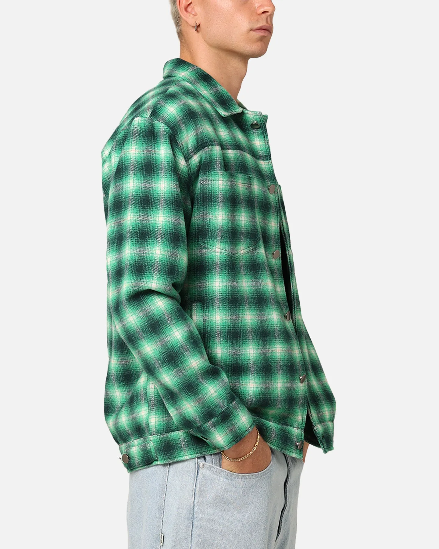 XXIII Darby Plaid Shacket Green/Black Casual Smart