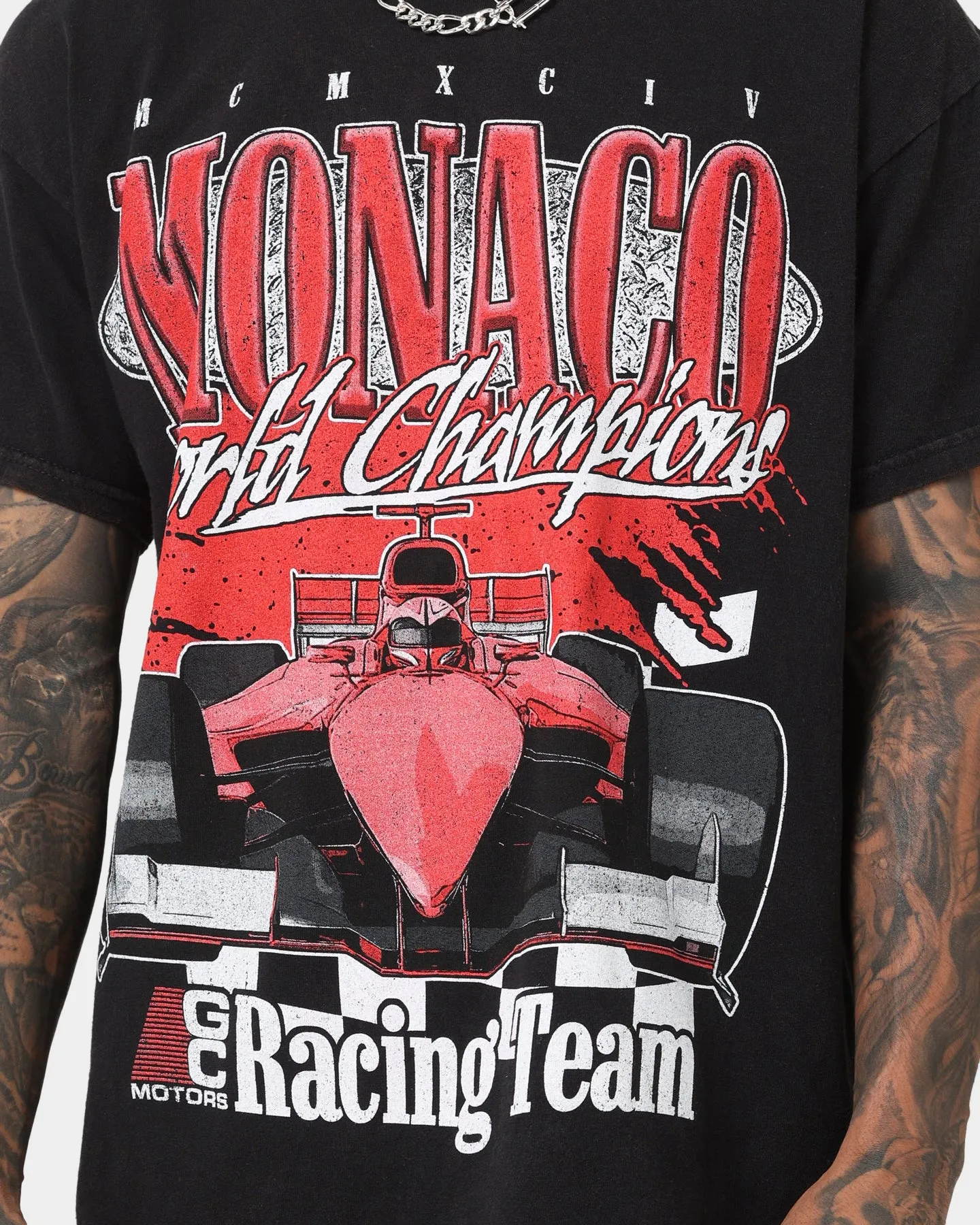 Goat Crew Monaco Racing Vintage T-Shirt Black Wash Essential Casual Comfortable texture