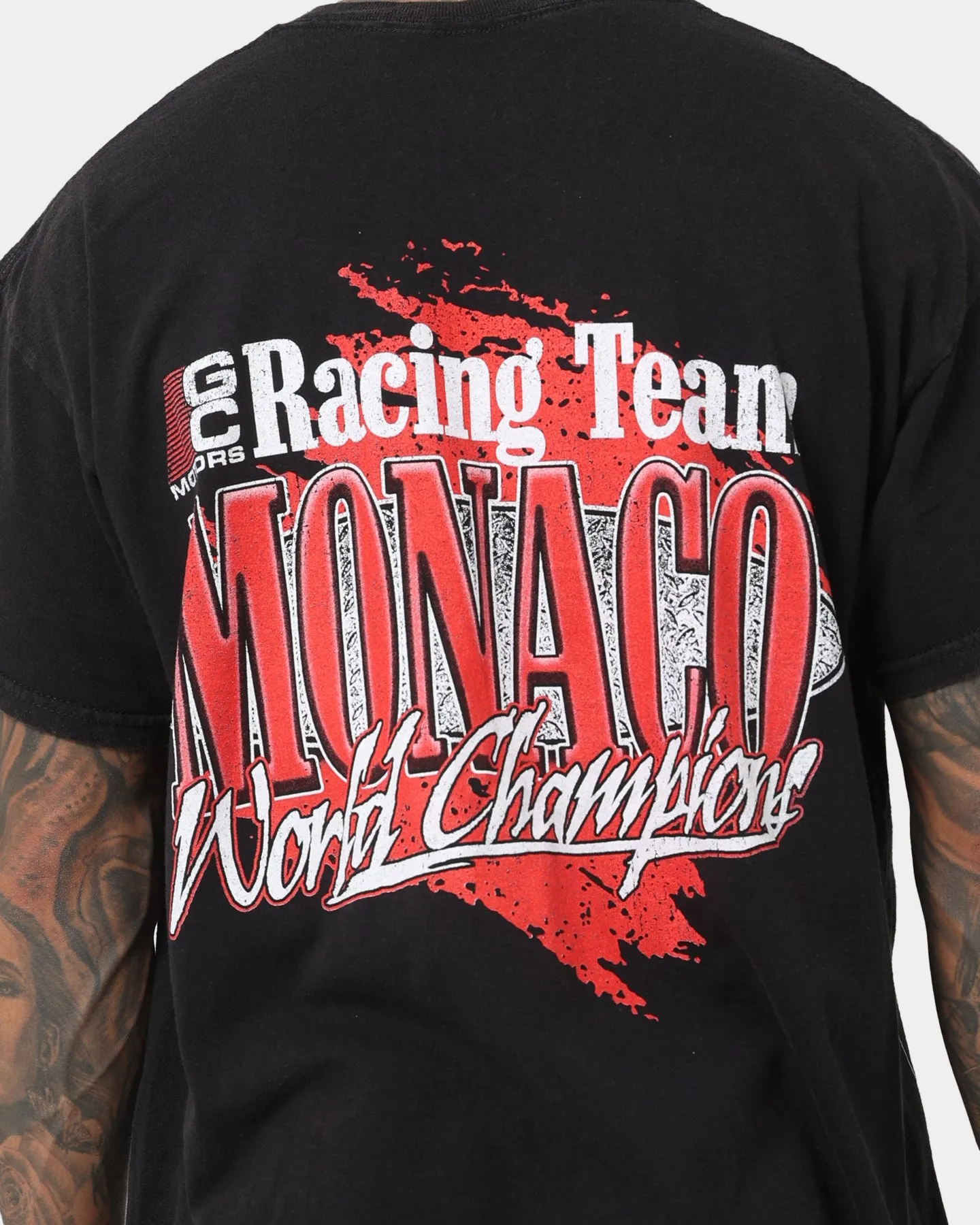 Everyday Fashion Look High Quality Printing Goat Crew Monaco Racing Vintage T-Shirt Black Wash