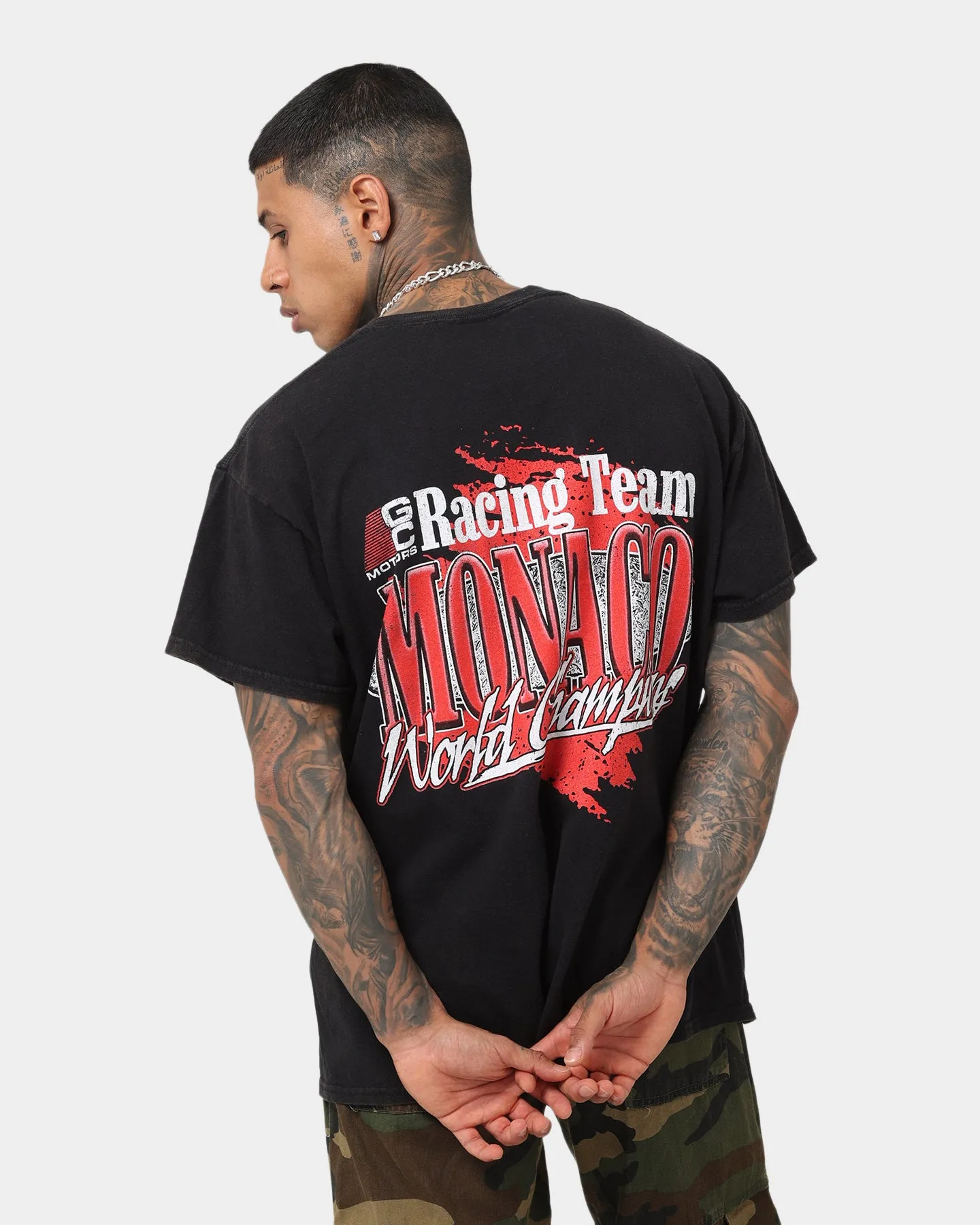 Goat Crew Monaco Racing Vintage T-Shirt Black Wash Trendy Vibes Simple Look