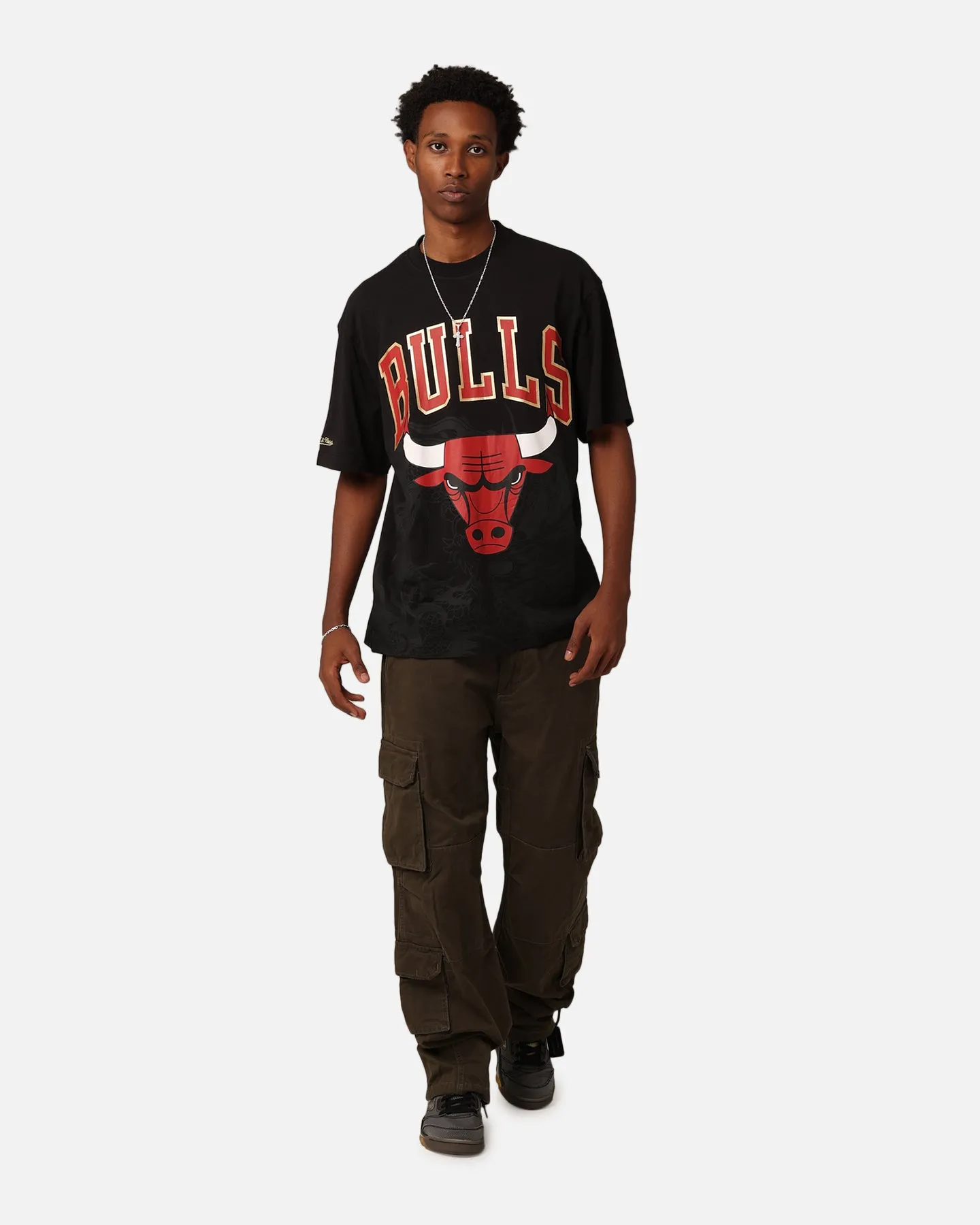 Sports Outfit Mitchell & Ness Chicago Bulls Year Of The Dragon T-Shirt Faded Black