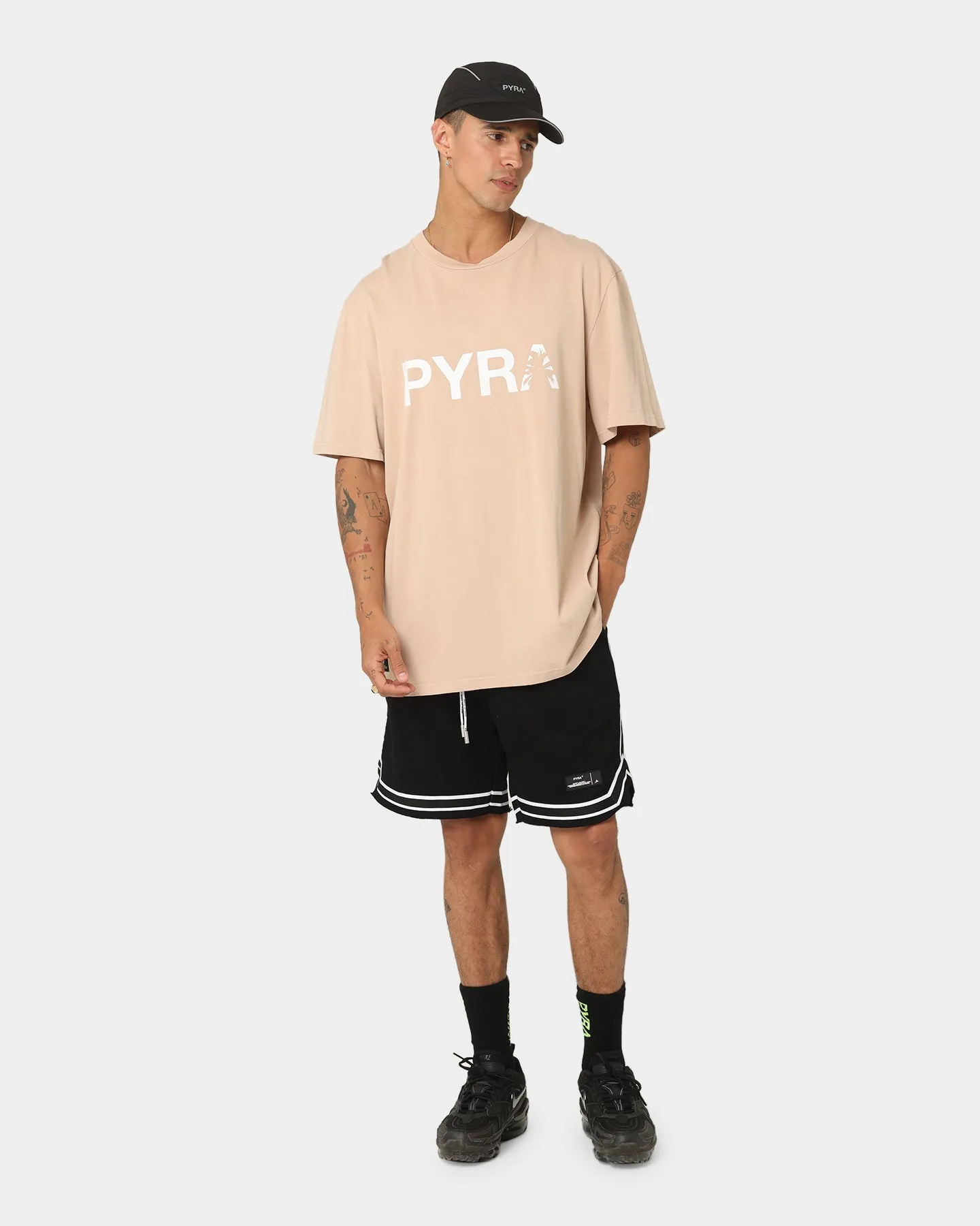polo neck Snag Resistant Surface PYRA Palm Dreams T-Shirt Natural
