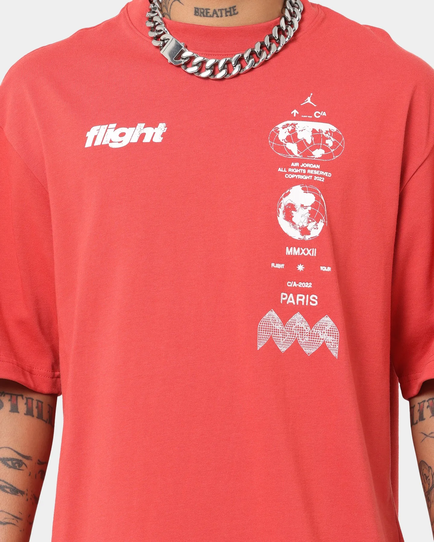 Jordan Flight Heritage 85 Stacked Logo T-Shirt Red Clay anniversary