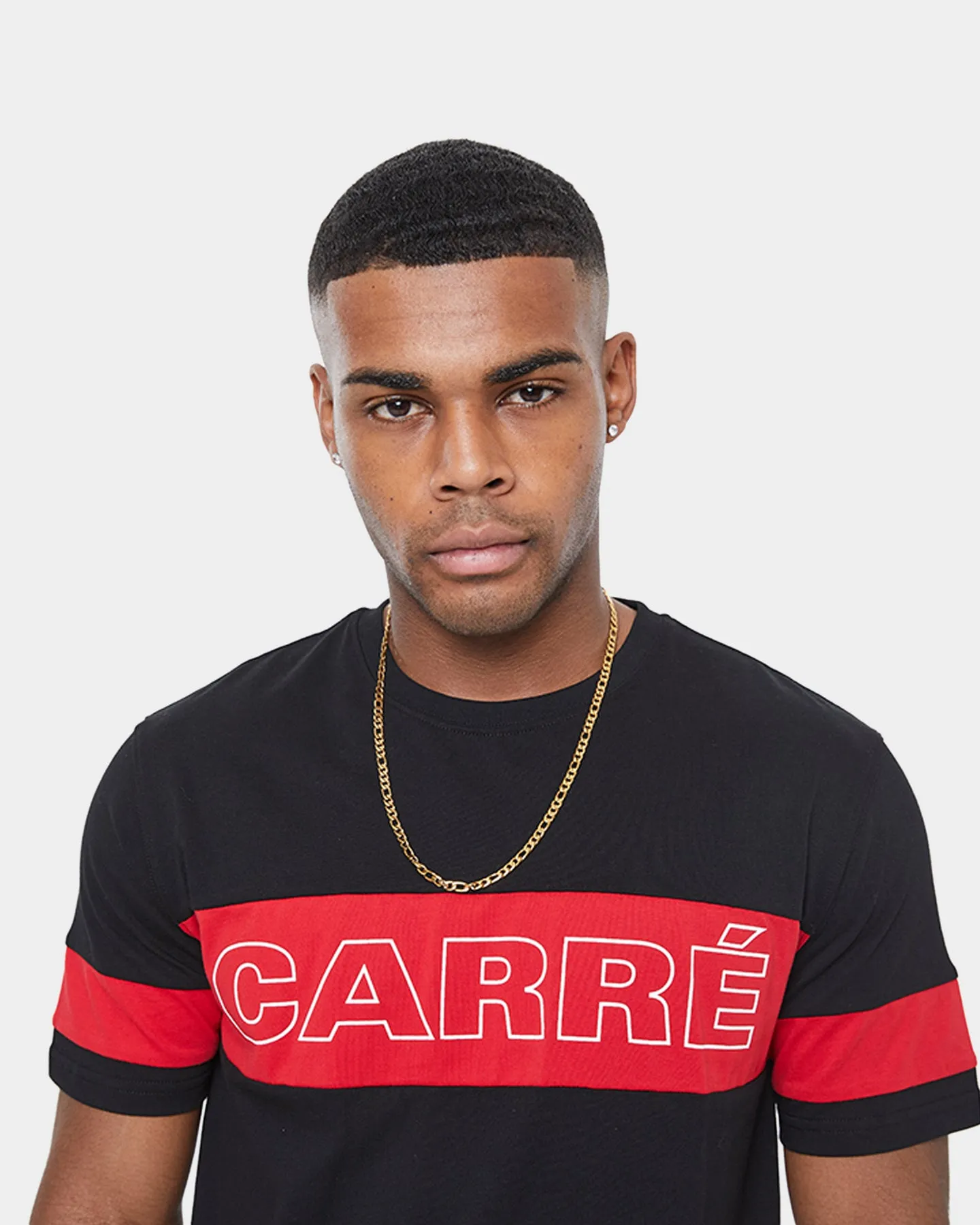 Carr?? Panneau Short Sleeve T-Shirt Black/Red Trendy Comfort Wear