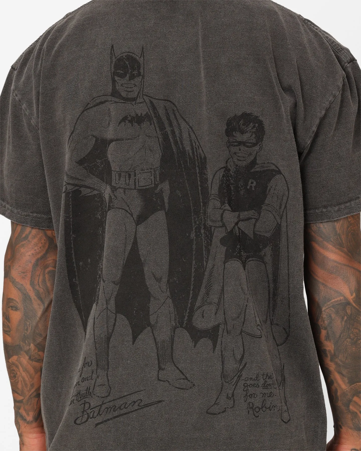 Goat Crew X DC Batman Issue #01 Noir Heavyweight Vintage T-Shirt Black Wash Ultra Soft Texture Street Casual Look