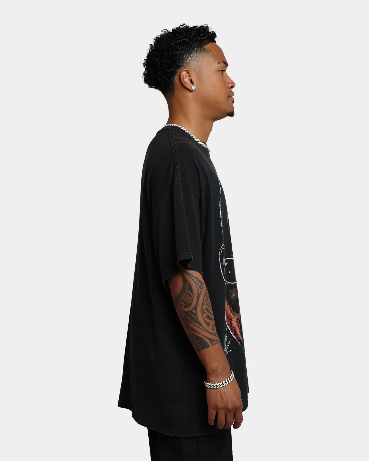 Rodman Brand 91 Face Vintage T-Shirt Washed Black Outdoor Layer Regular fit normality