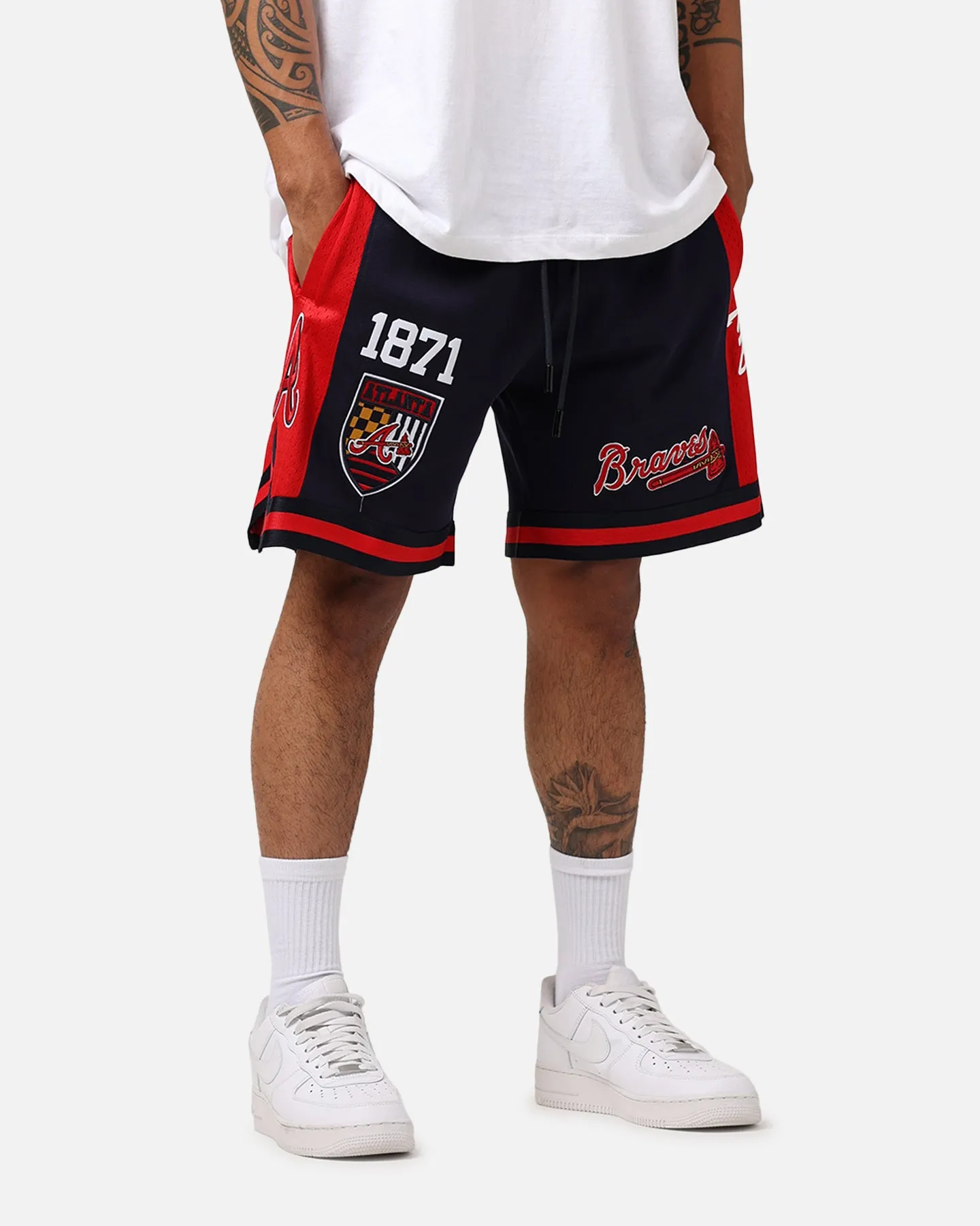 Pro Standard Atlanta Braves Fast Lane 2.0 Shorts Midnight/Red Warm Fit