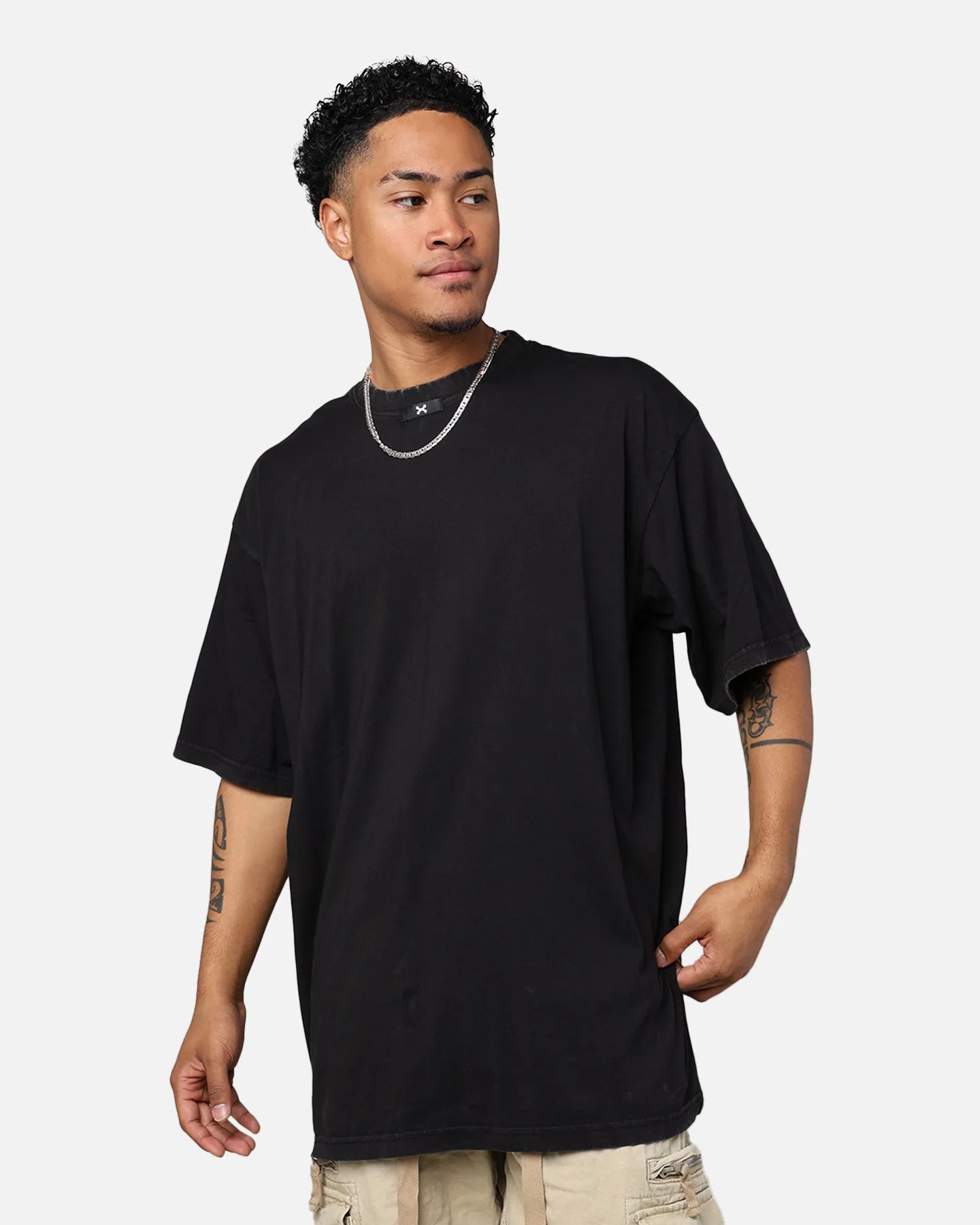 DXXMLIFE L-0 A Baggy T-Shirt Vintage Black Vegan BreathableFabric