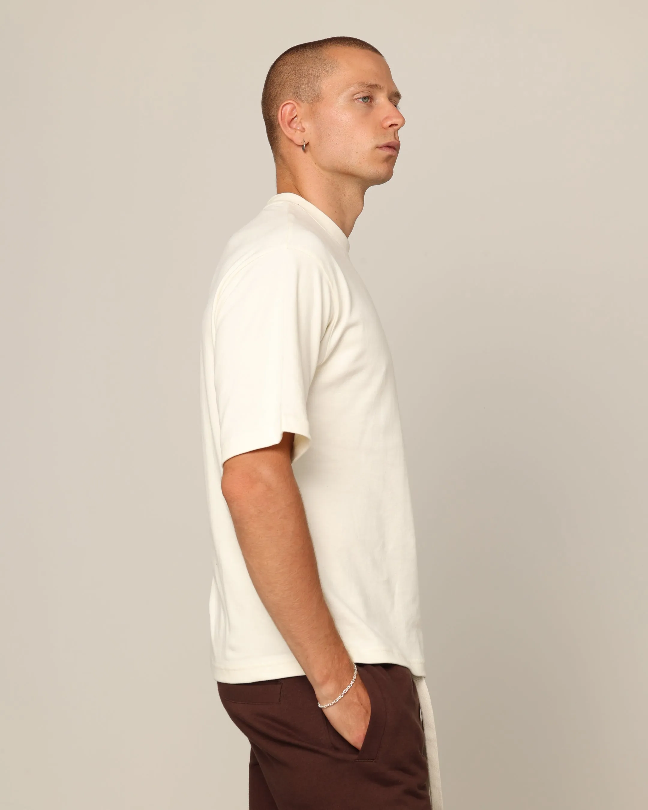 Leather combination Party fun Carr?? Blanc Boxy T-Shirt Off White