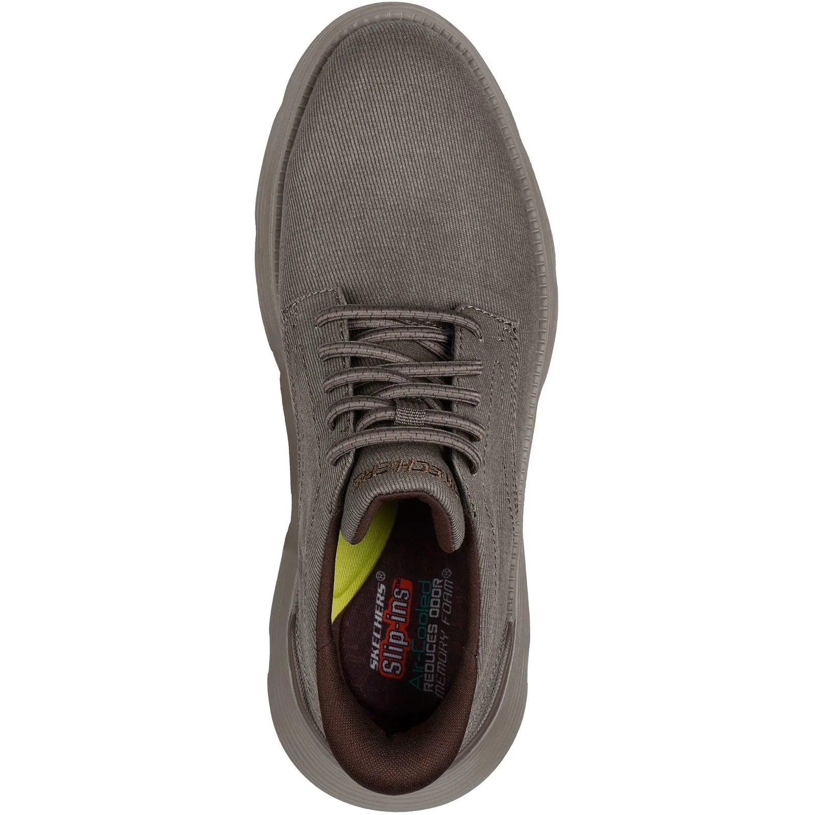 Skechers Mens Garza Clive Shoe Dark Taupe Marathon Fit